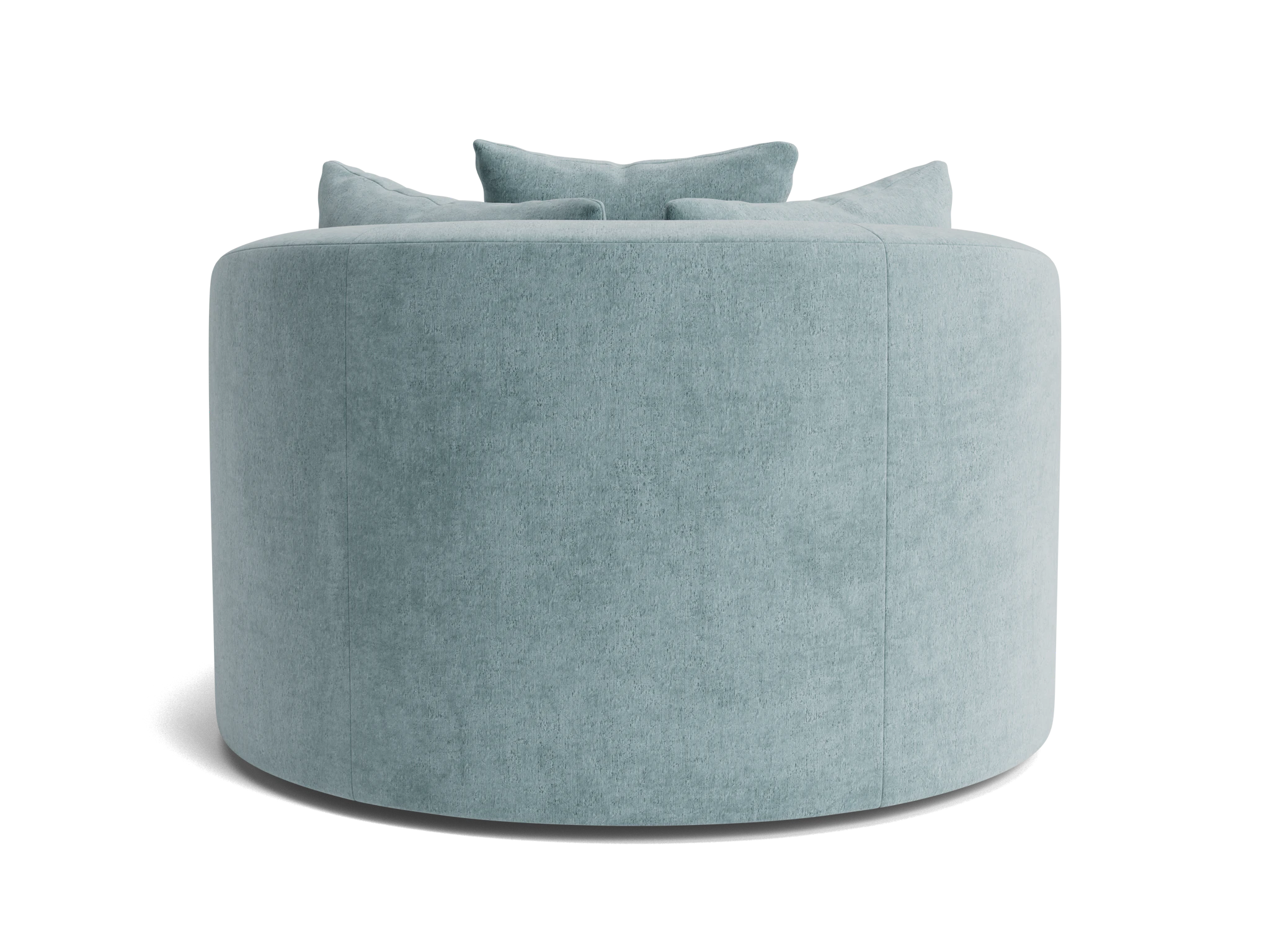 amelia grand swivel chair ottoman plush mist