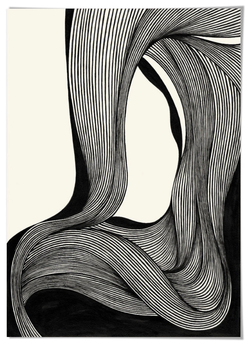 Astrid - Ink Lines I Art Print