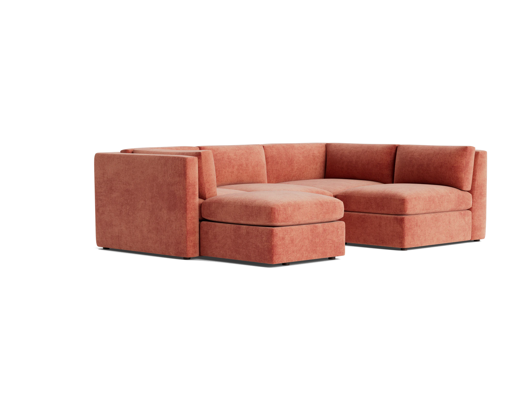 daya modular sofa bumper sectional plush terra rose