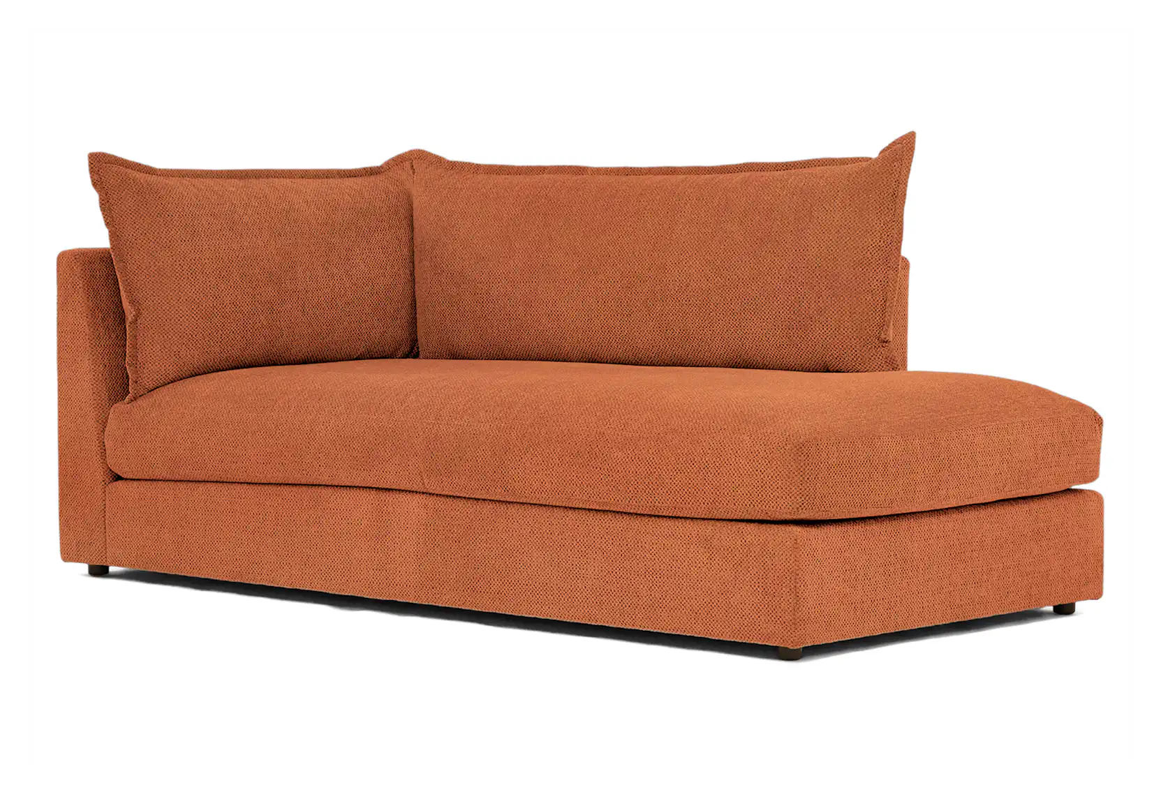 wilder bumper chaise plush terra rose