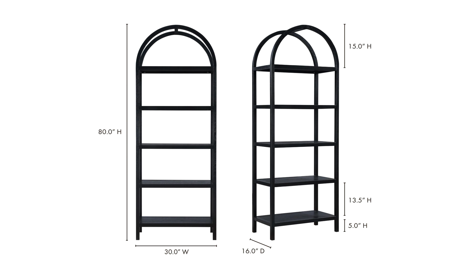 black elena bookcase