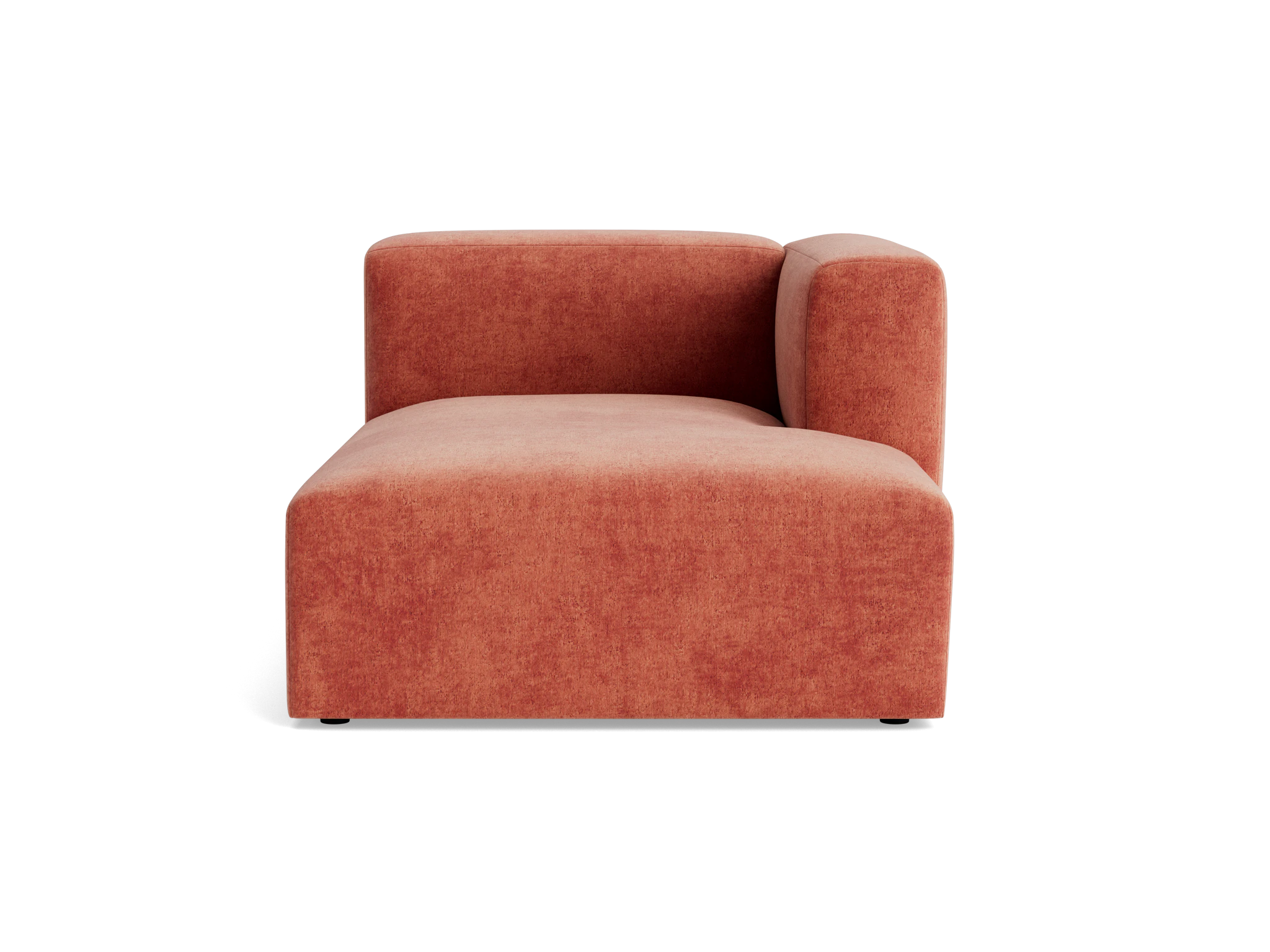 millie single arm chaise plush terra rose