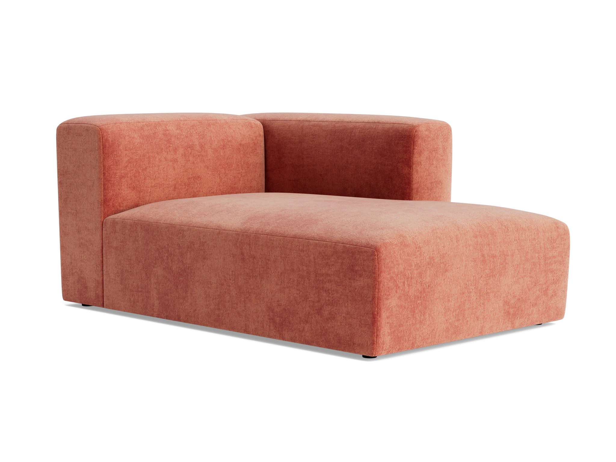 millie single arm chaise plush terra rose