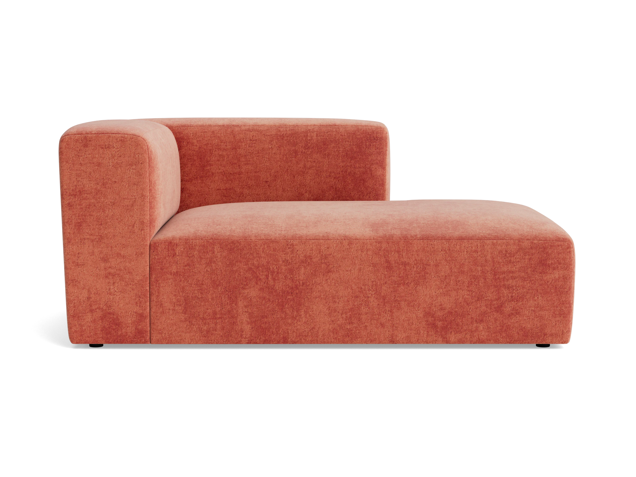 millie single arm chaise plush terra rose
