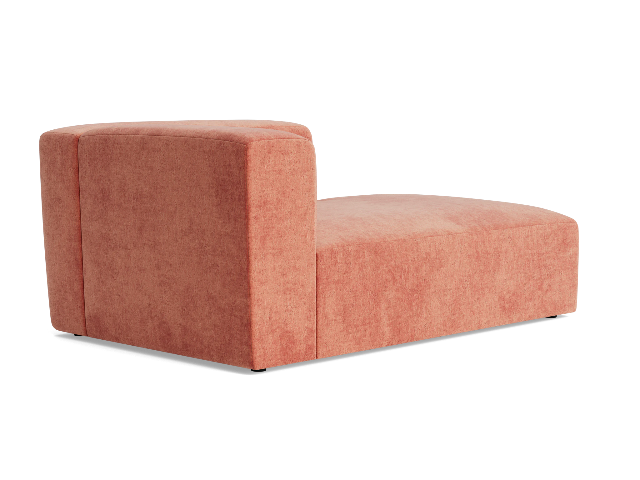 millie single arm chaise plush terra rose