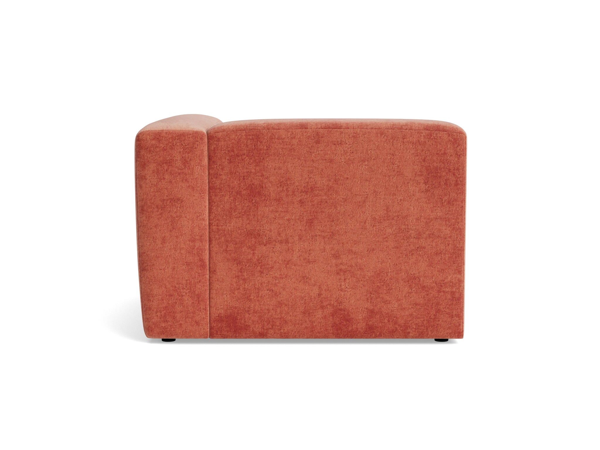 millie single arm chaise plush terra rose