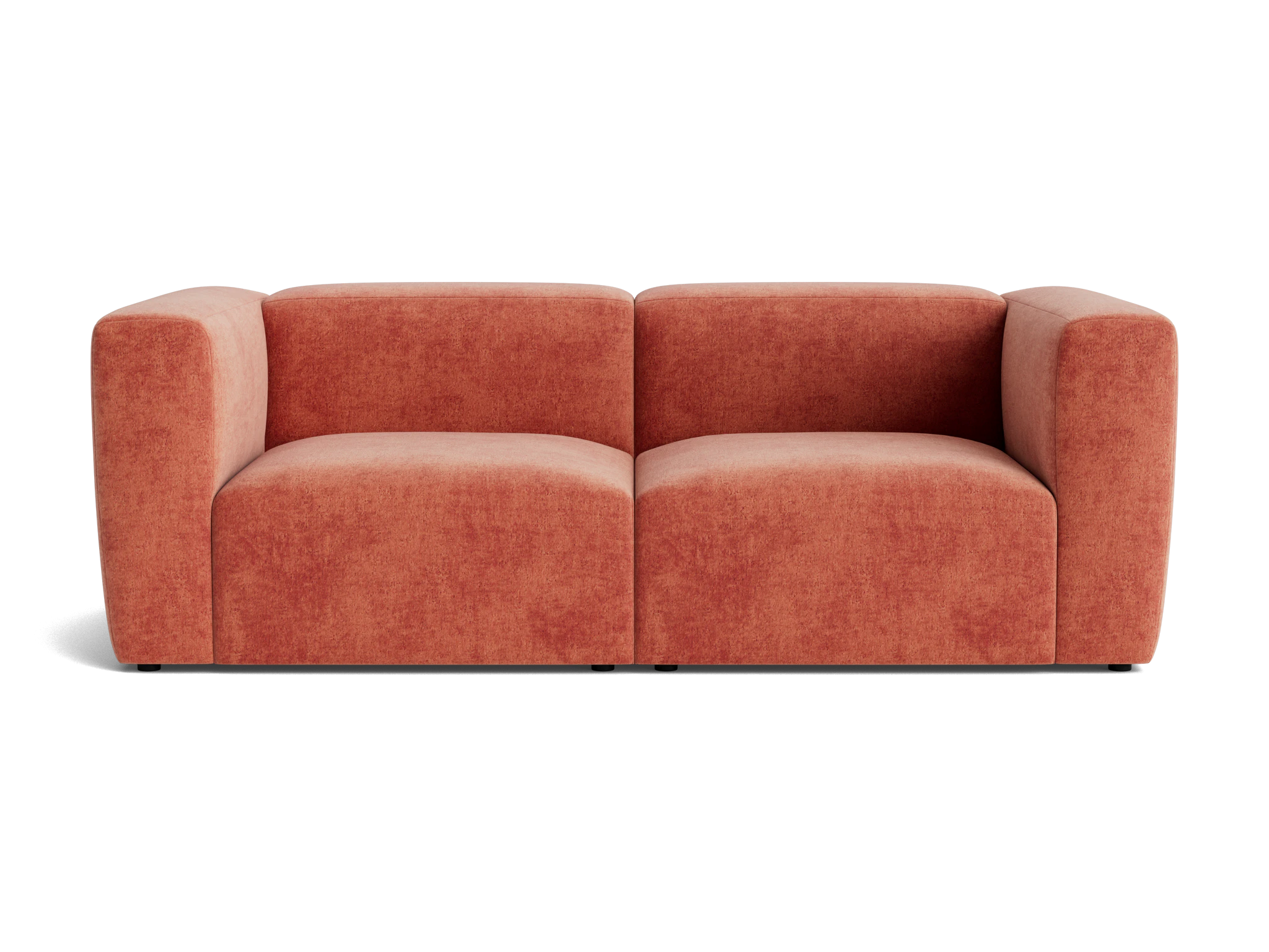 millie modular loveseat plush terra rose