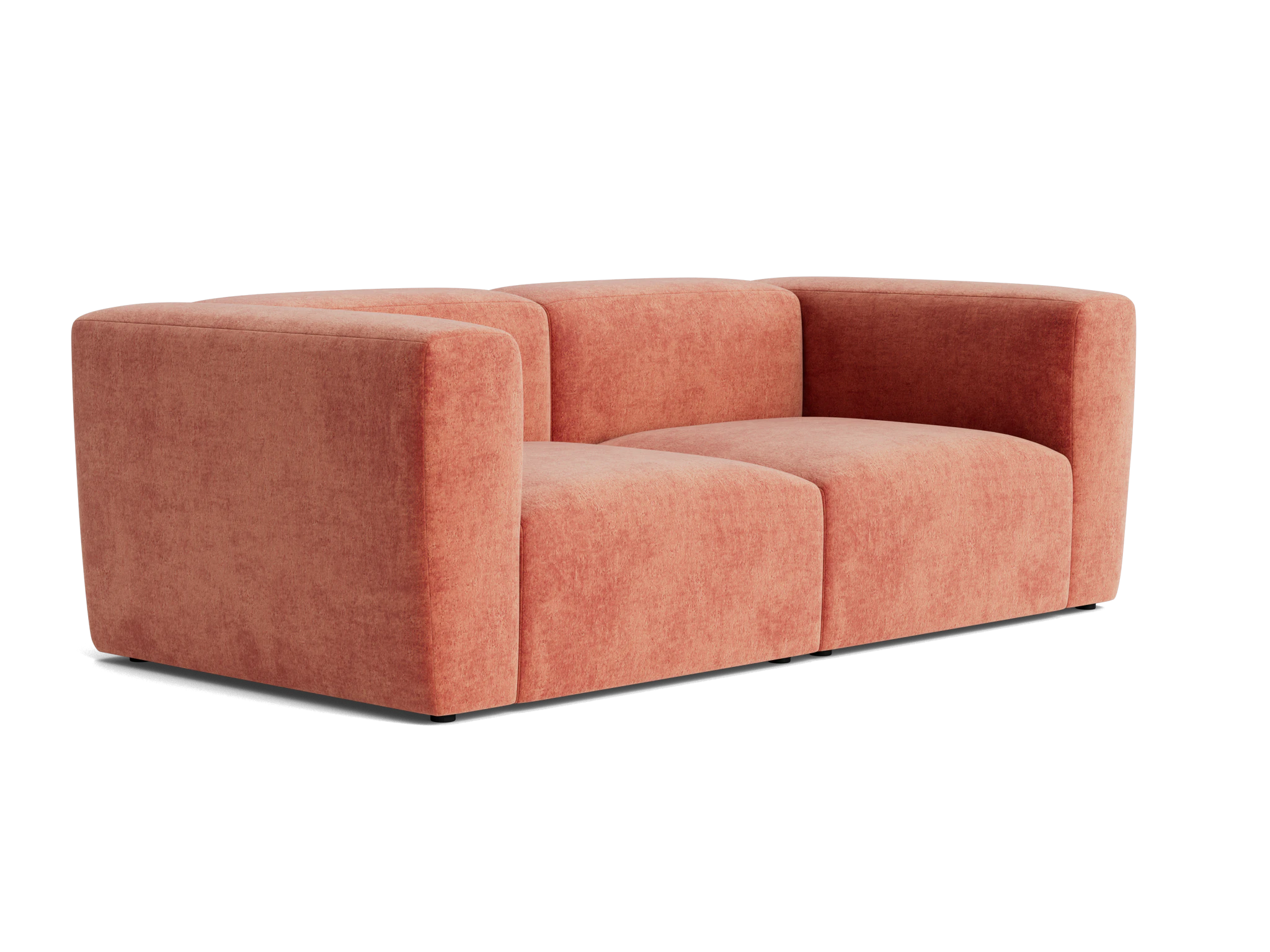 millie modular loveseat plush terra rose