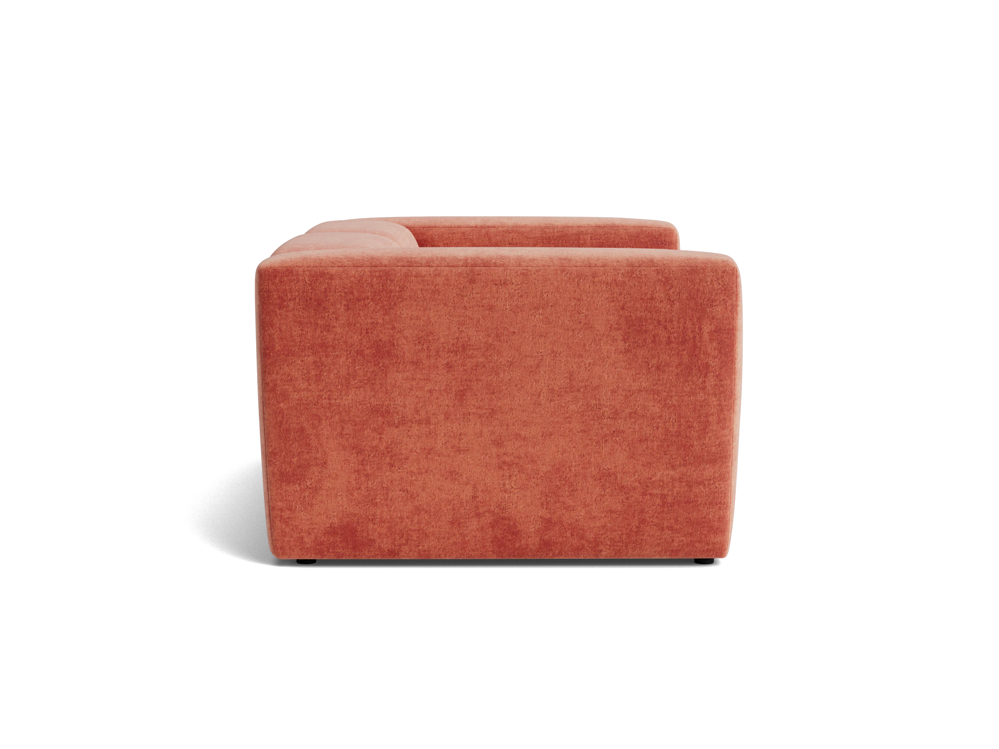millie modular loveseat plush terra rose