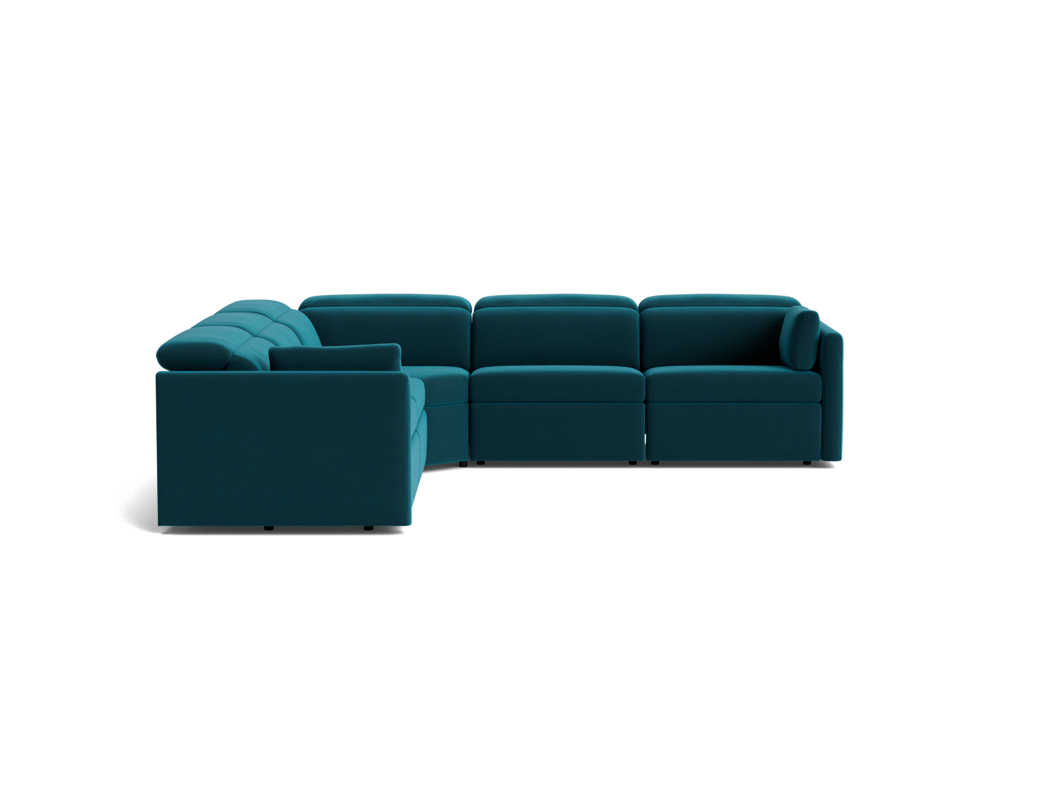 fitz modular reclining corner sectional royale peacock