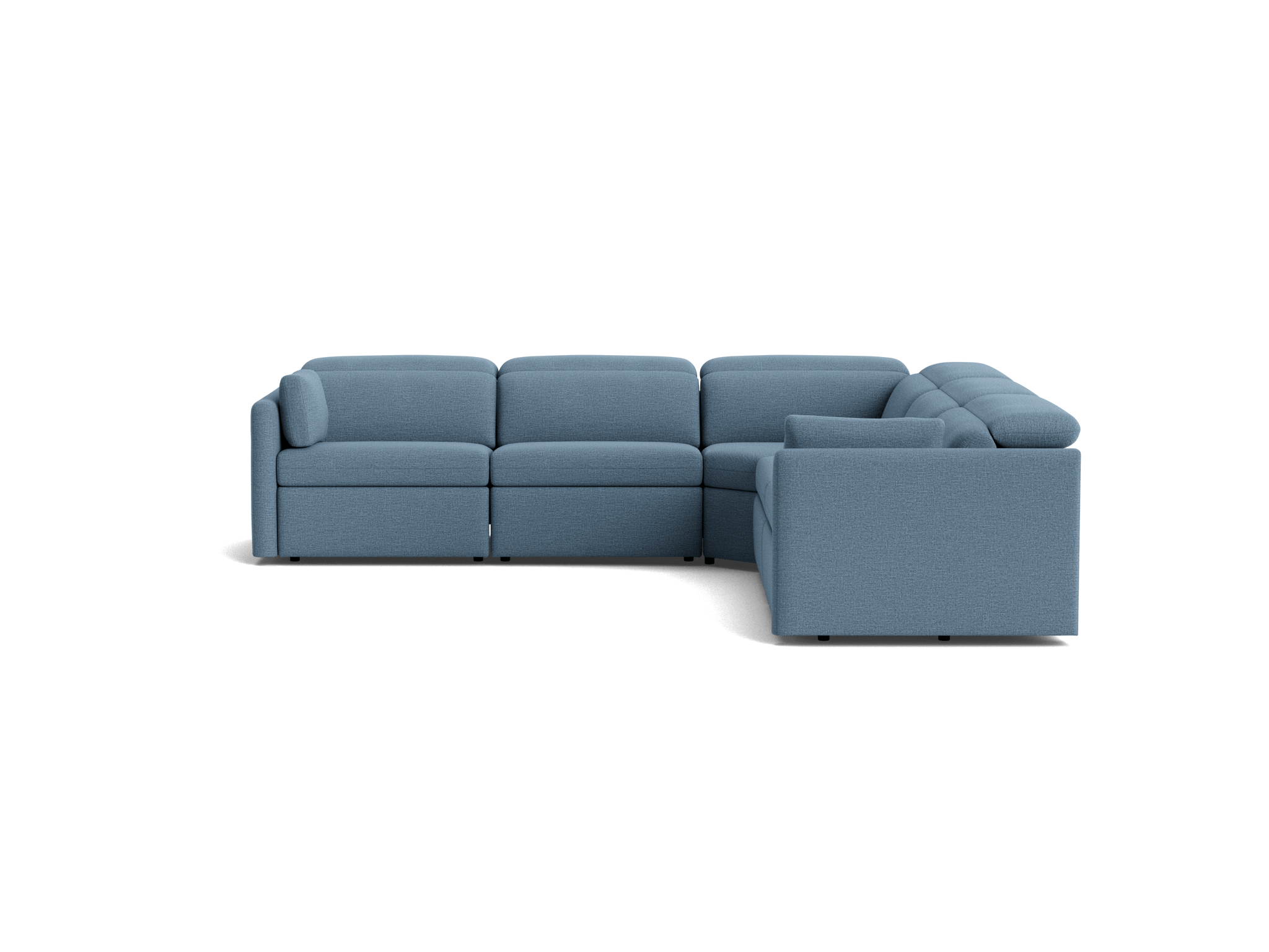 fitz modular reclining corner sectional milo french blue