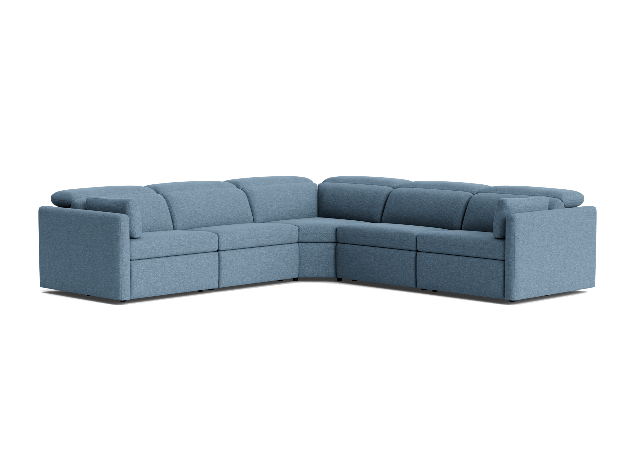 fitz modular reclining corner sectional milo french blue