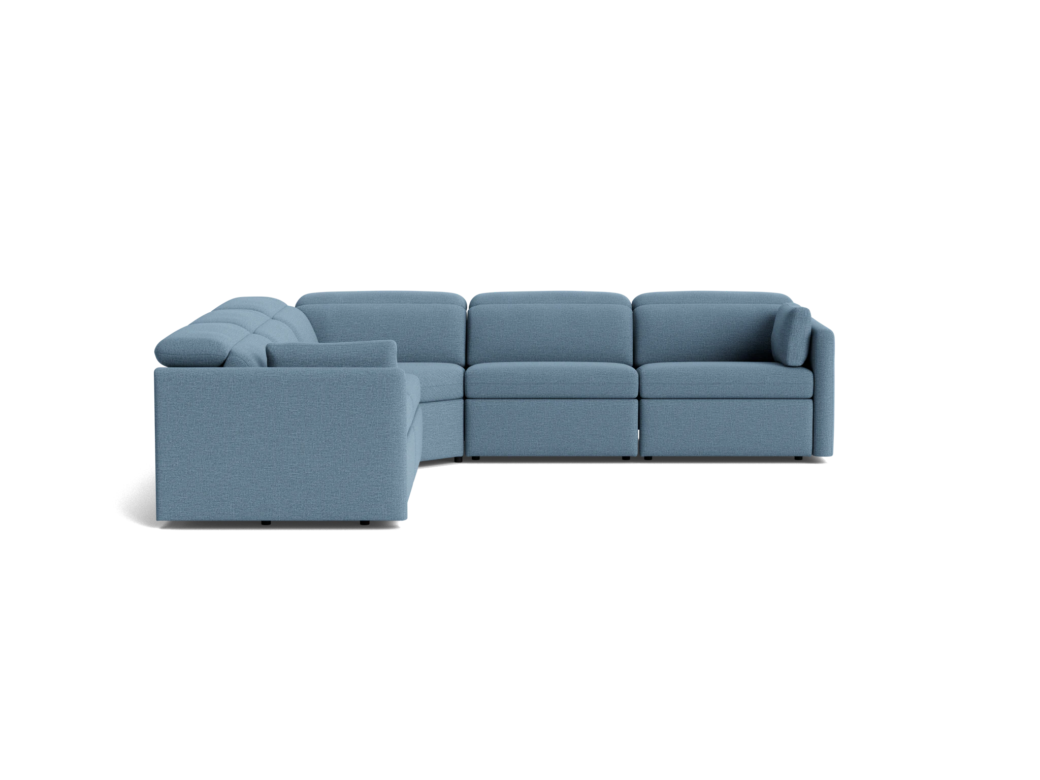 fitz modular reclining corner sectional milo french blue