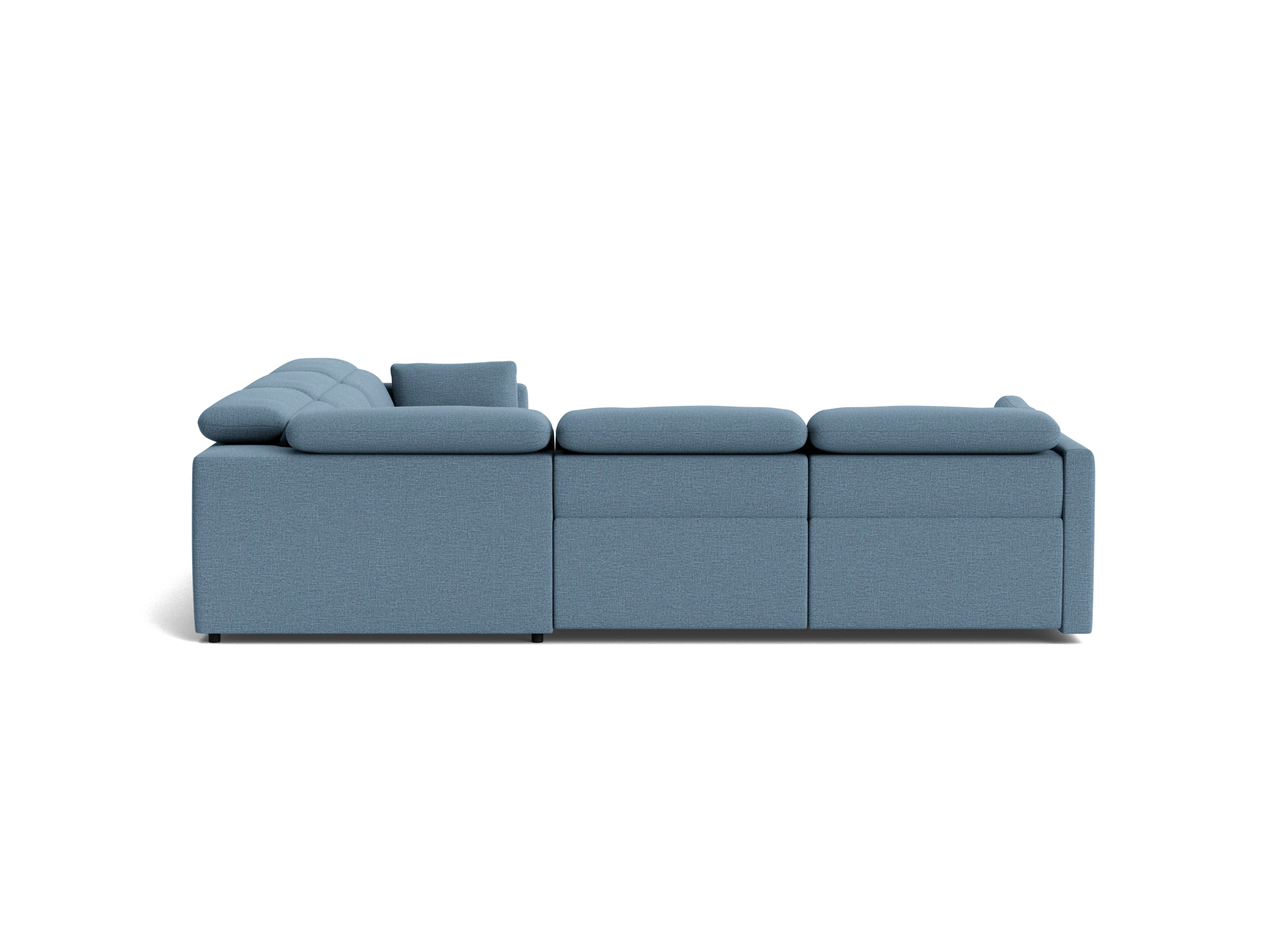 fitz modular reclining corner sectional milo french blue