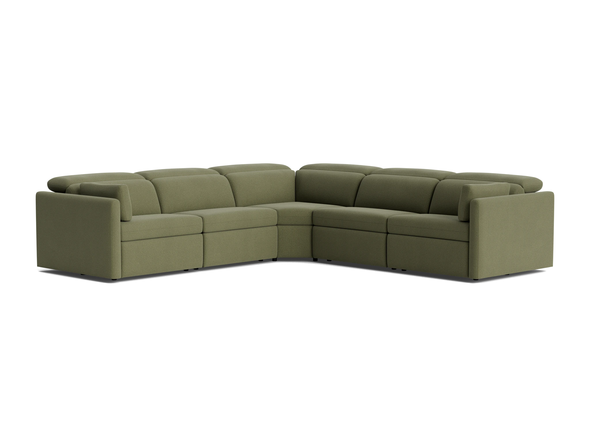 fitz modular reclining corner sectional faithful olive