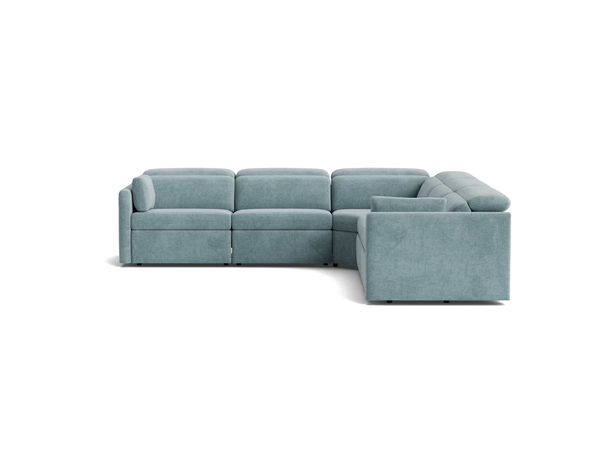 fitz modular reclining corner sectional plush mist