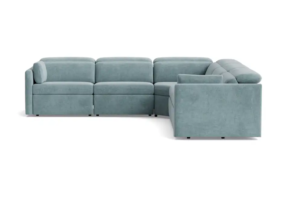fitz modular reclining corner sectional plush mist
