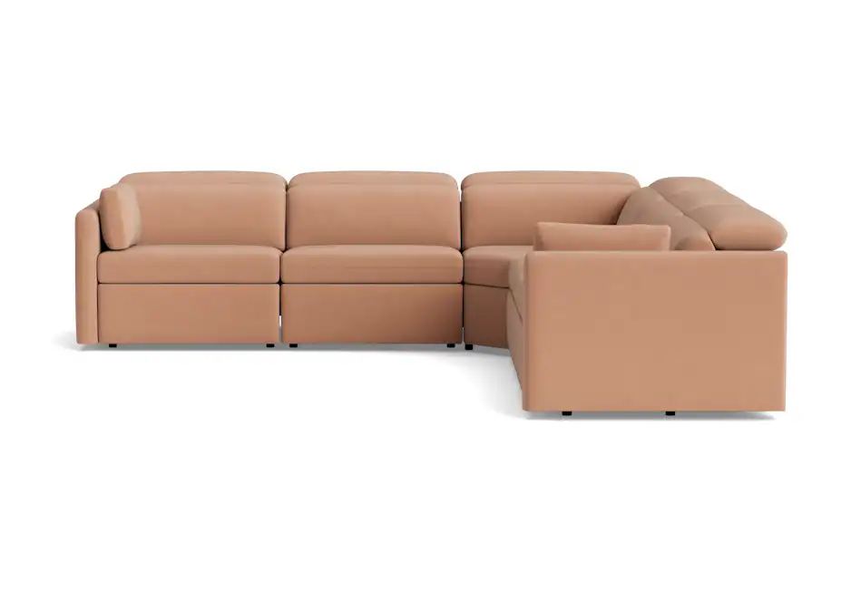 fitz modular reclining corner sectional caspiar chiffon