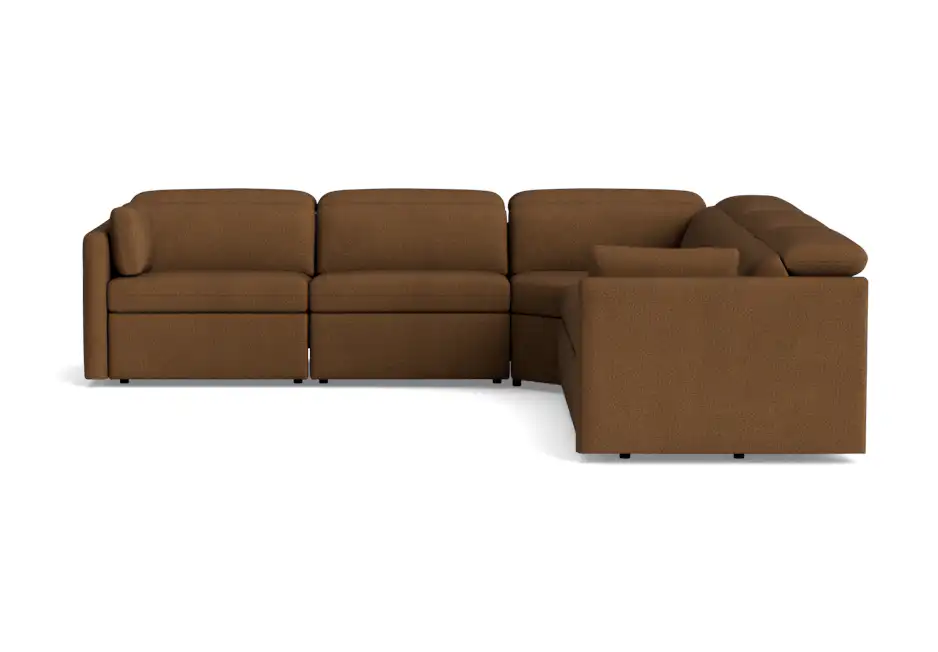 fitz modular reclining corner sectional faithful mocha