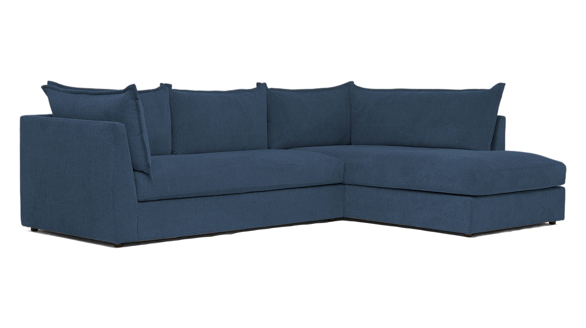 wilder sectional with bumper milo french blue