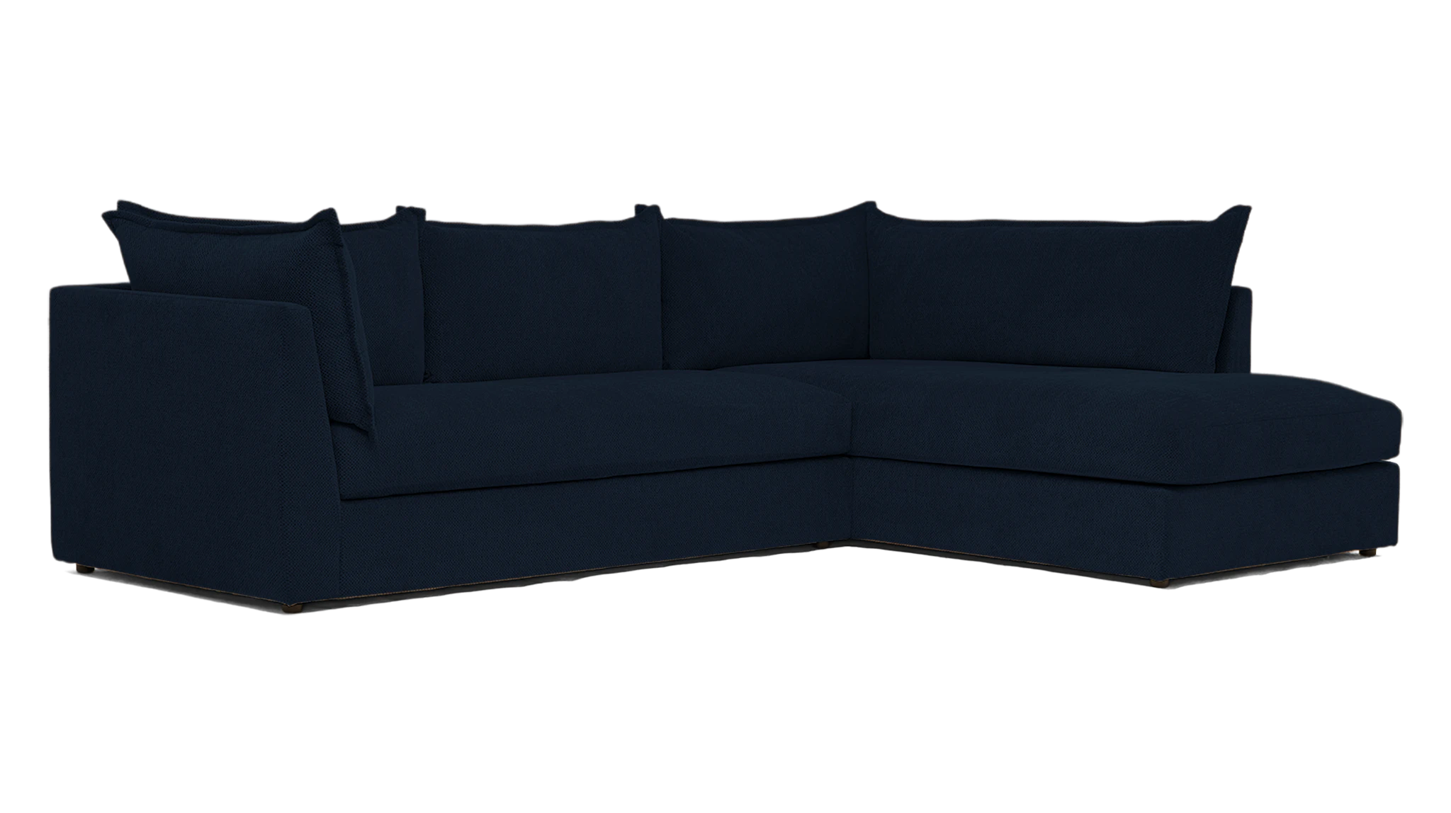 wilder sectional with bumper faithful indigo
