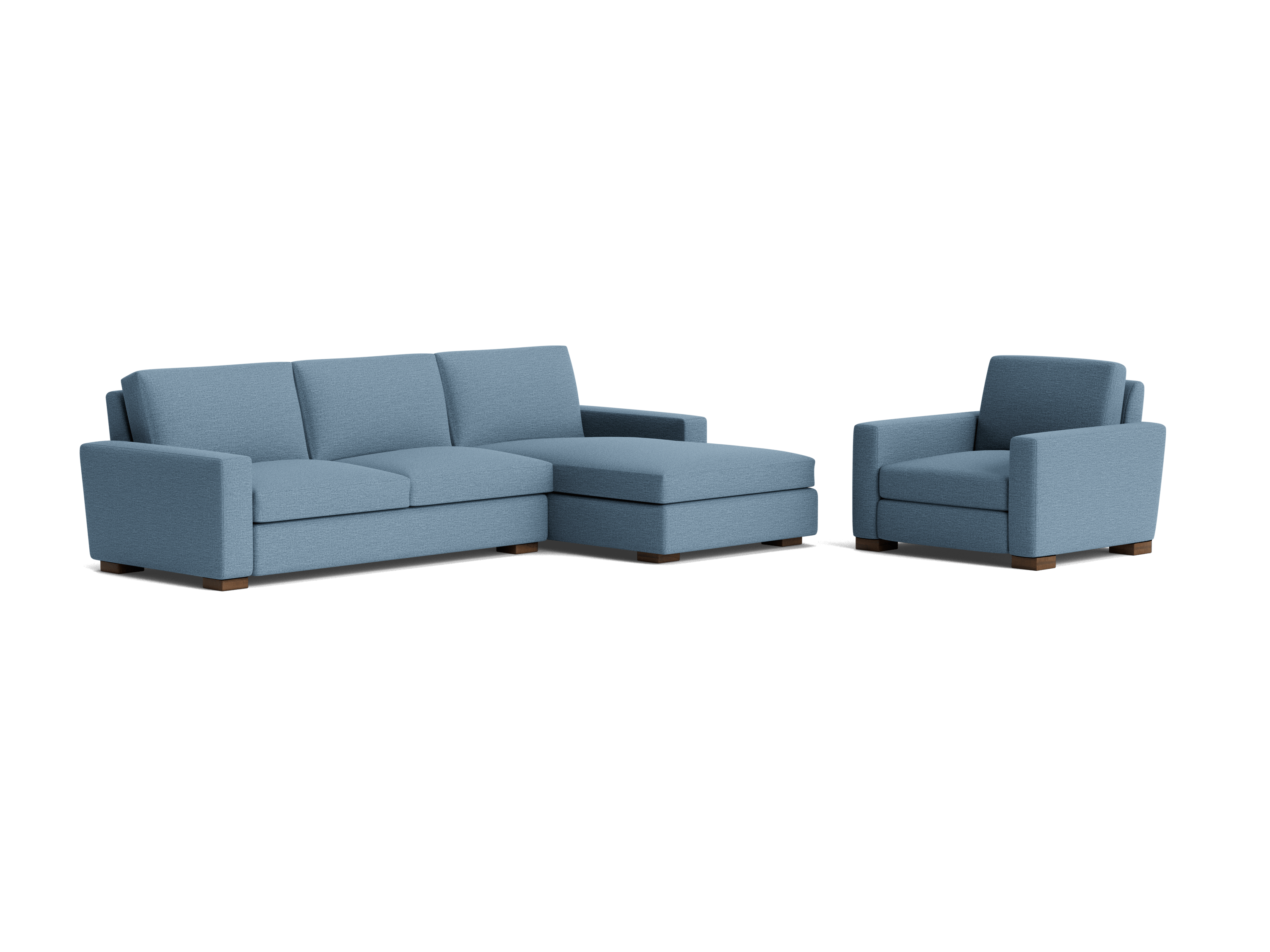 anton sectional chair milo french blue
