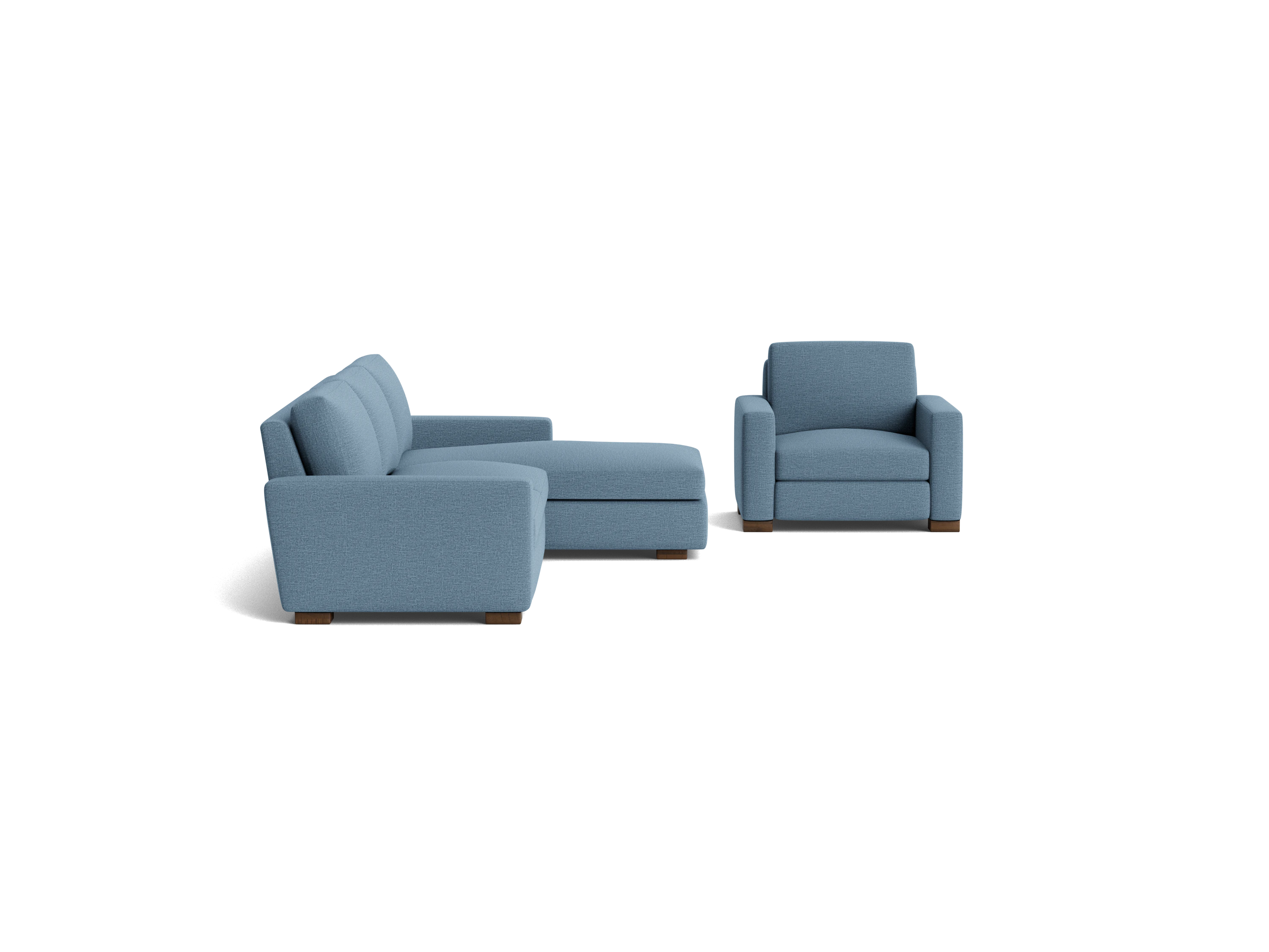 anton sectional chair milo french blue