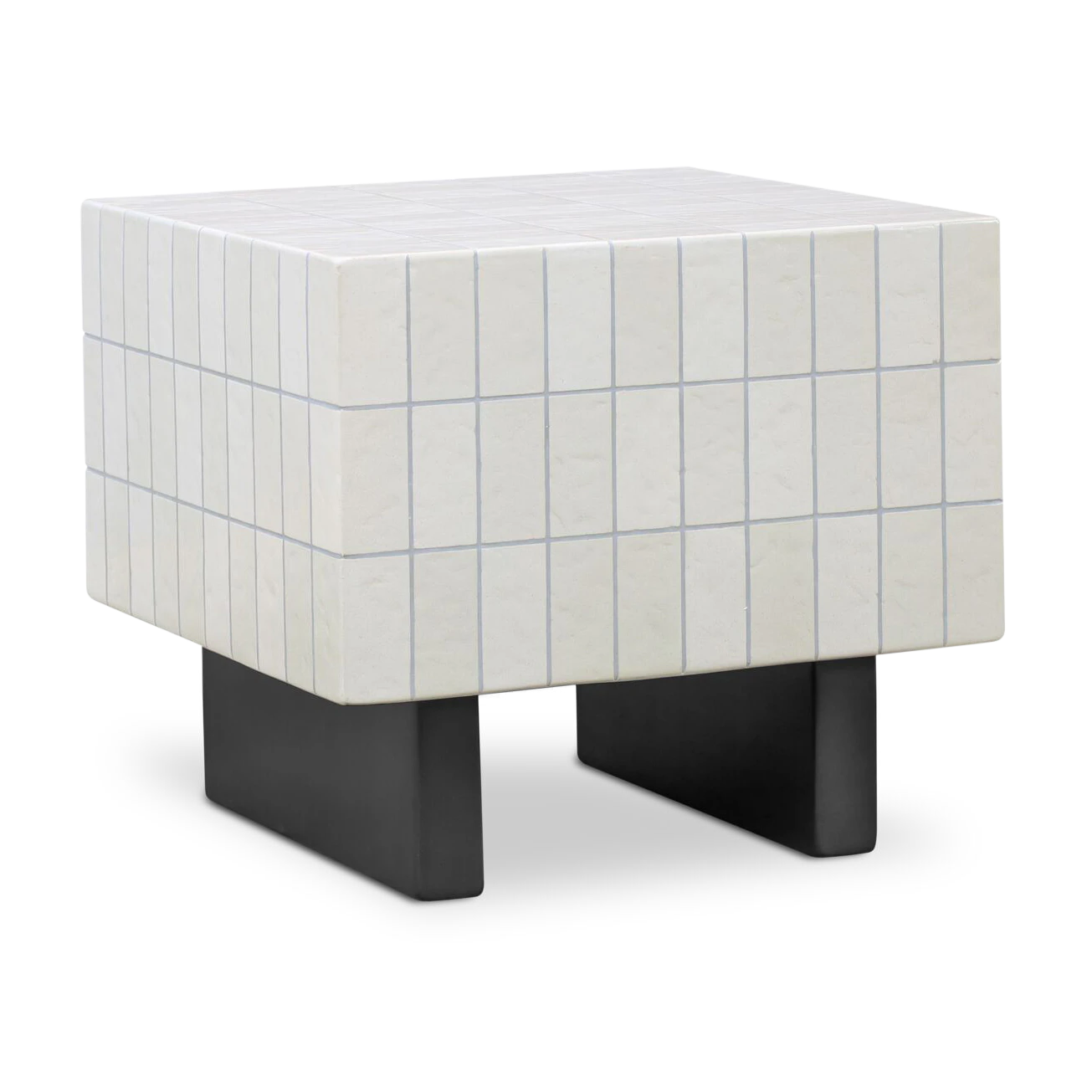 cream ferris outdoor end table