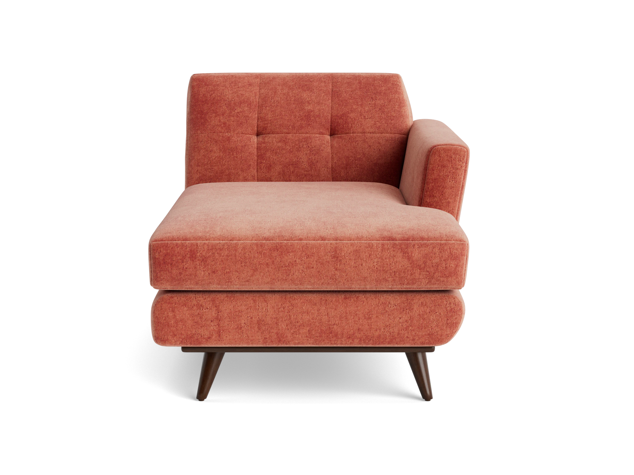 hughes single arm chaise plush terra rose