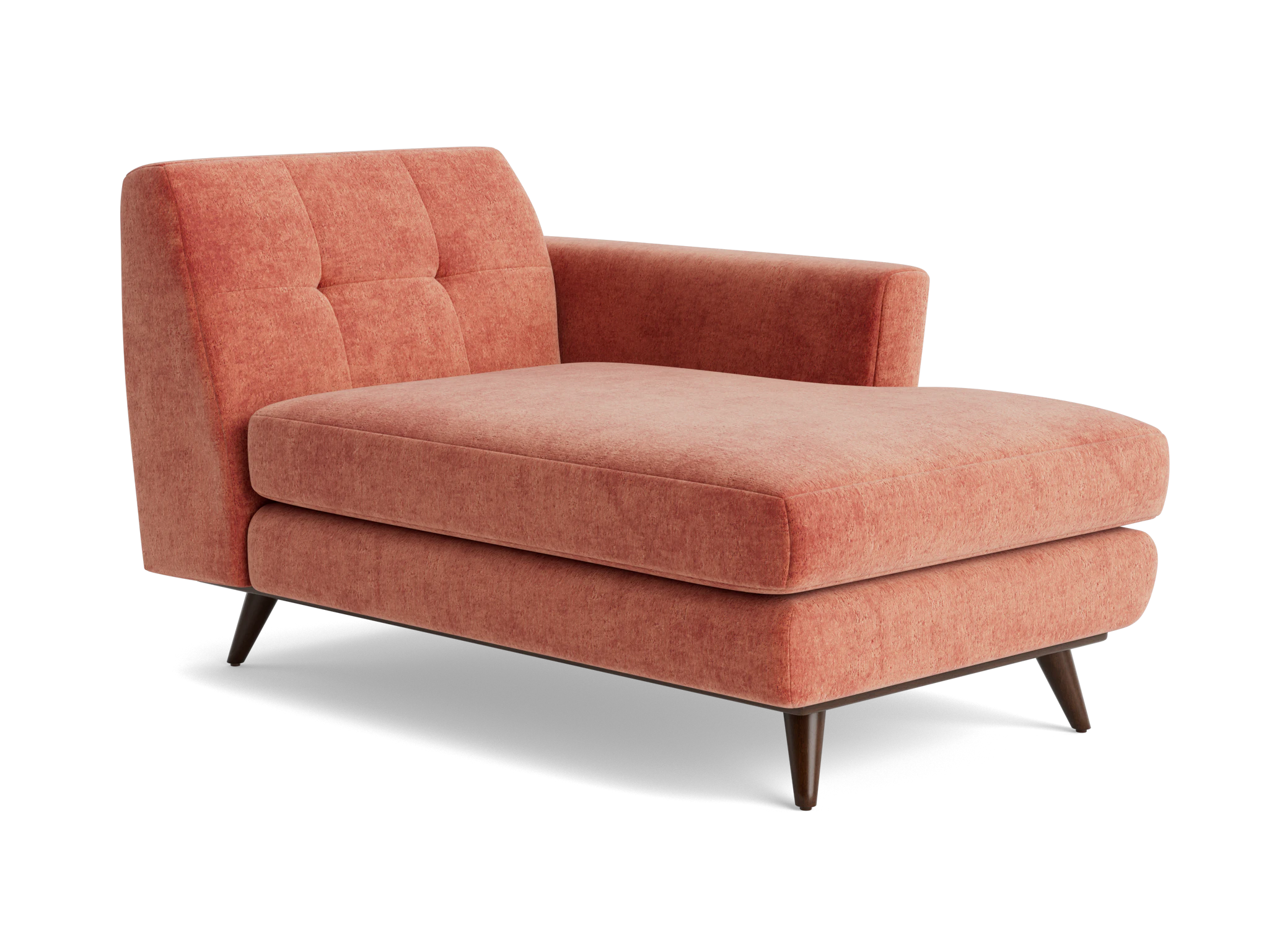 hughes single arm chaise plush terra rose