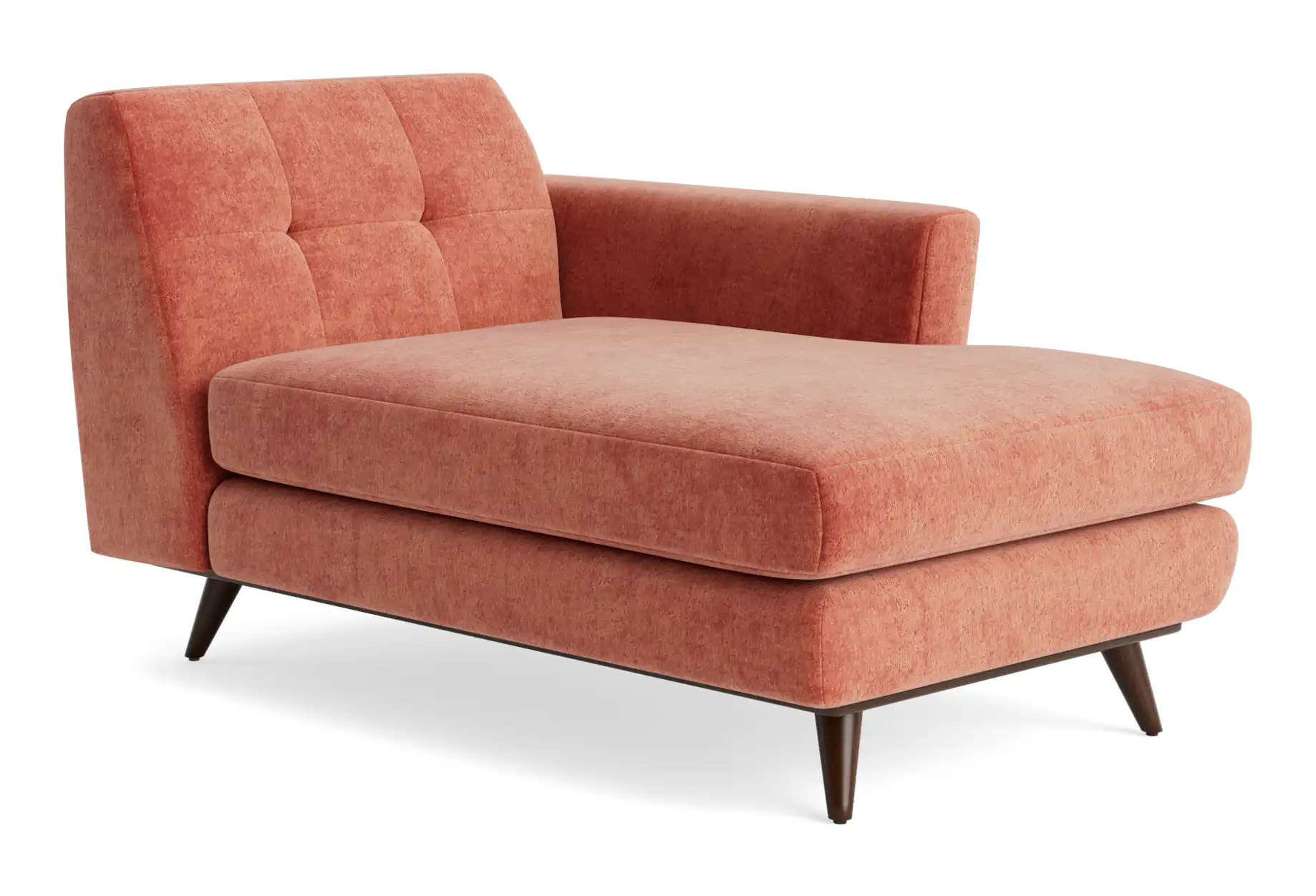 hughes single arm chaise plush terra rose