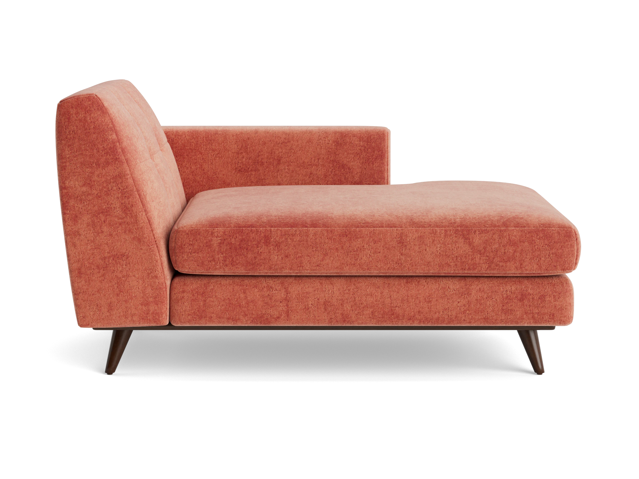 hughes single arm chaise plush terra rose