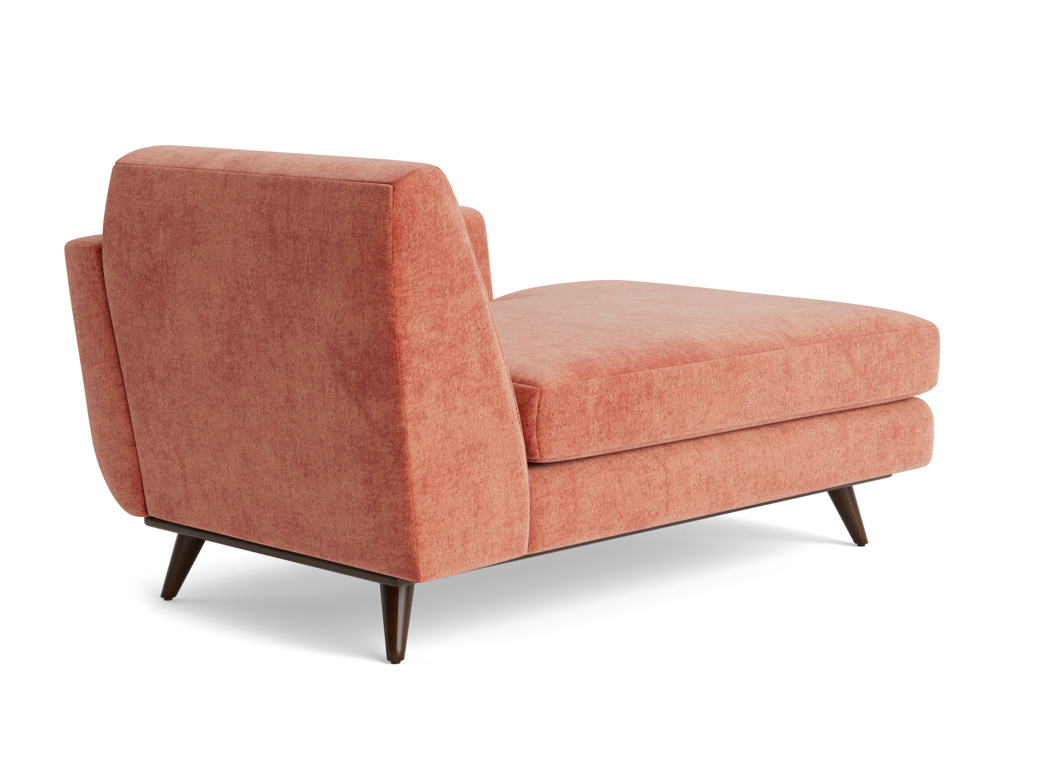 hughes single arm chaise plush terra rose