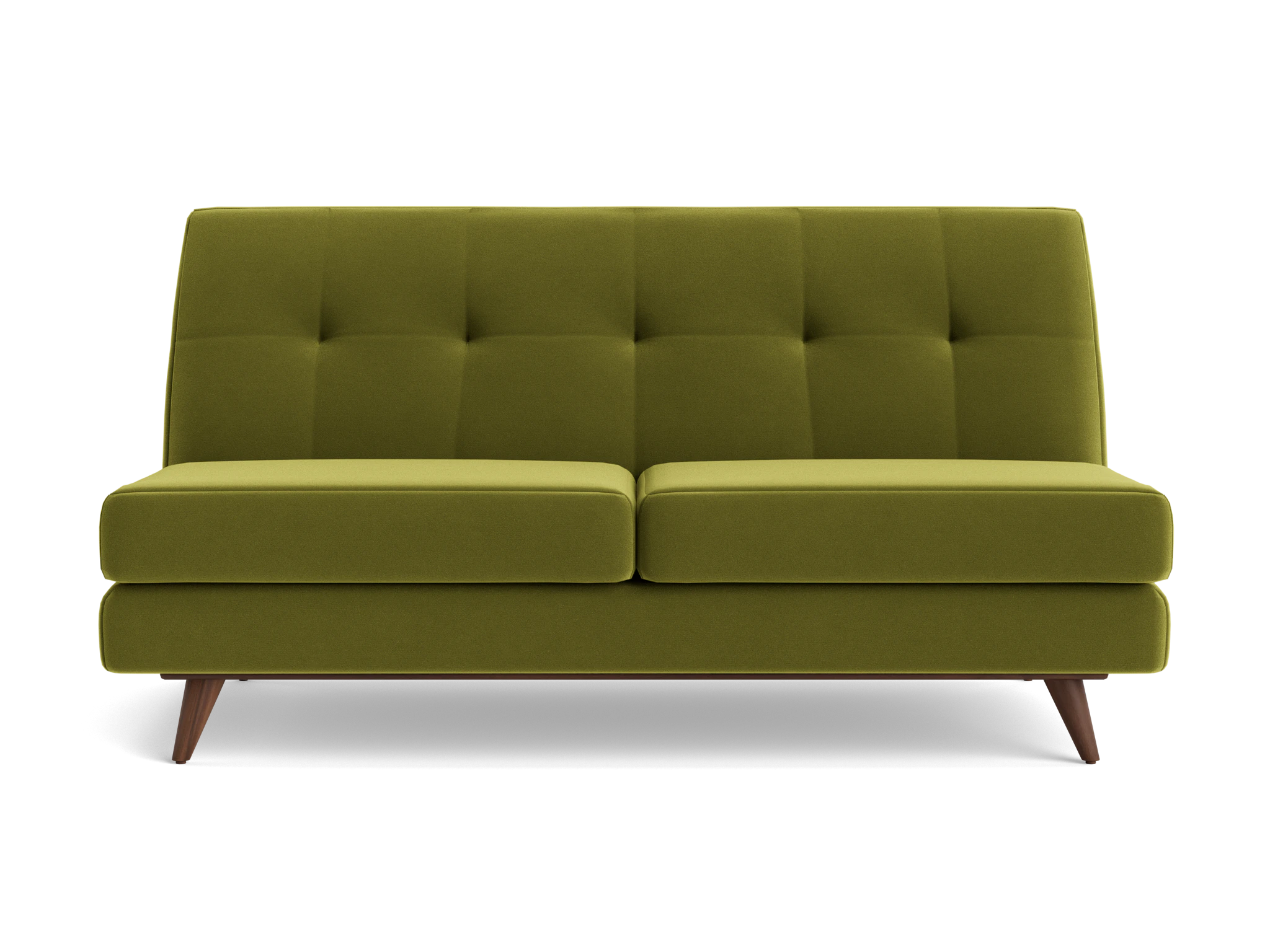 hughes armless loveseat royale apple