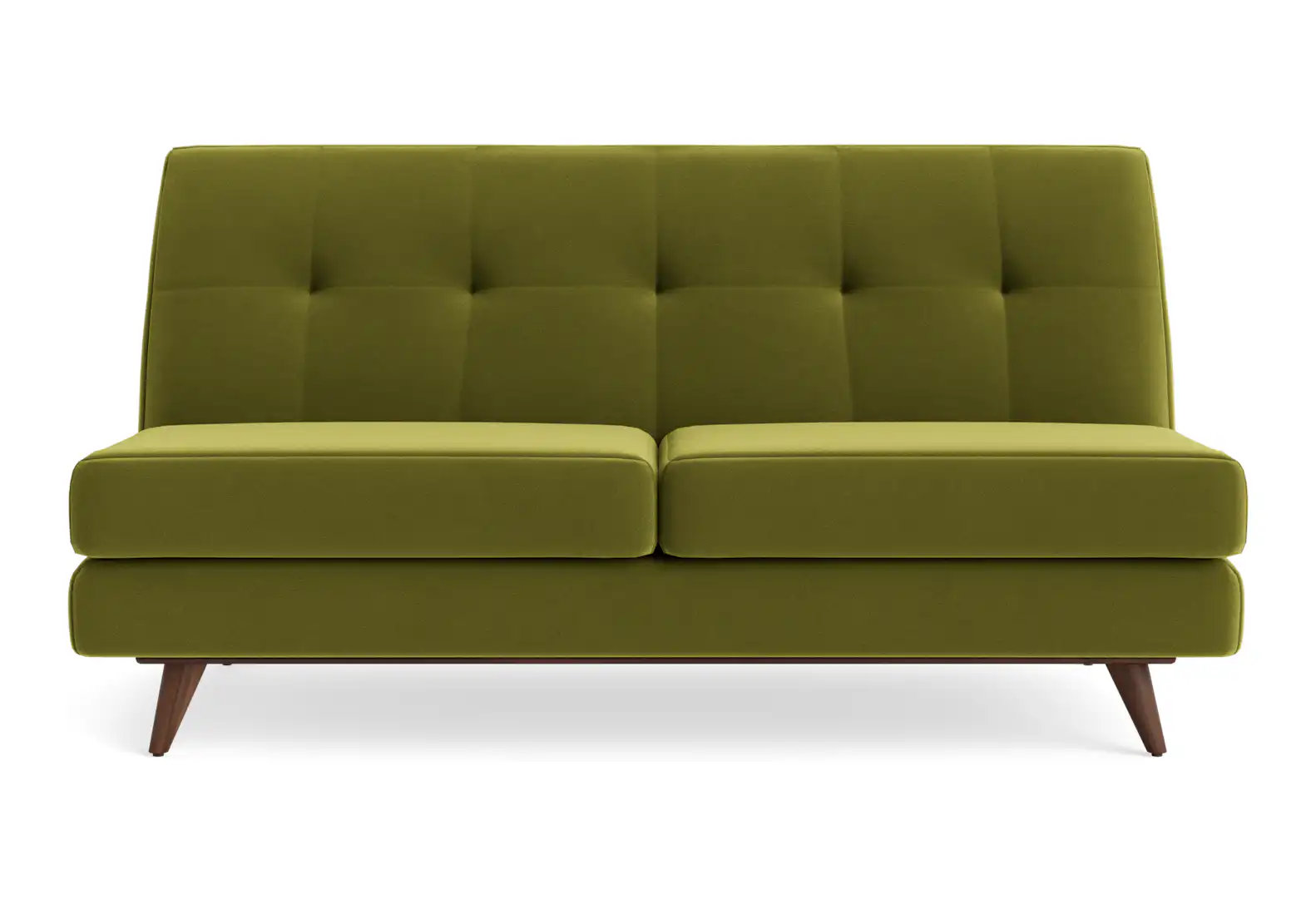 hughes armless loveseat royale apple
