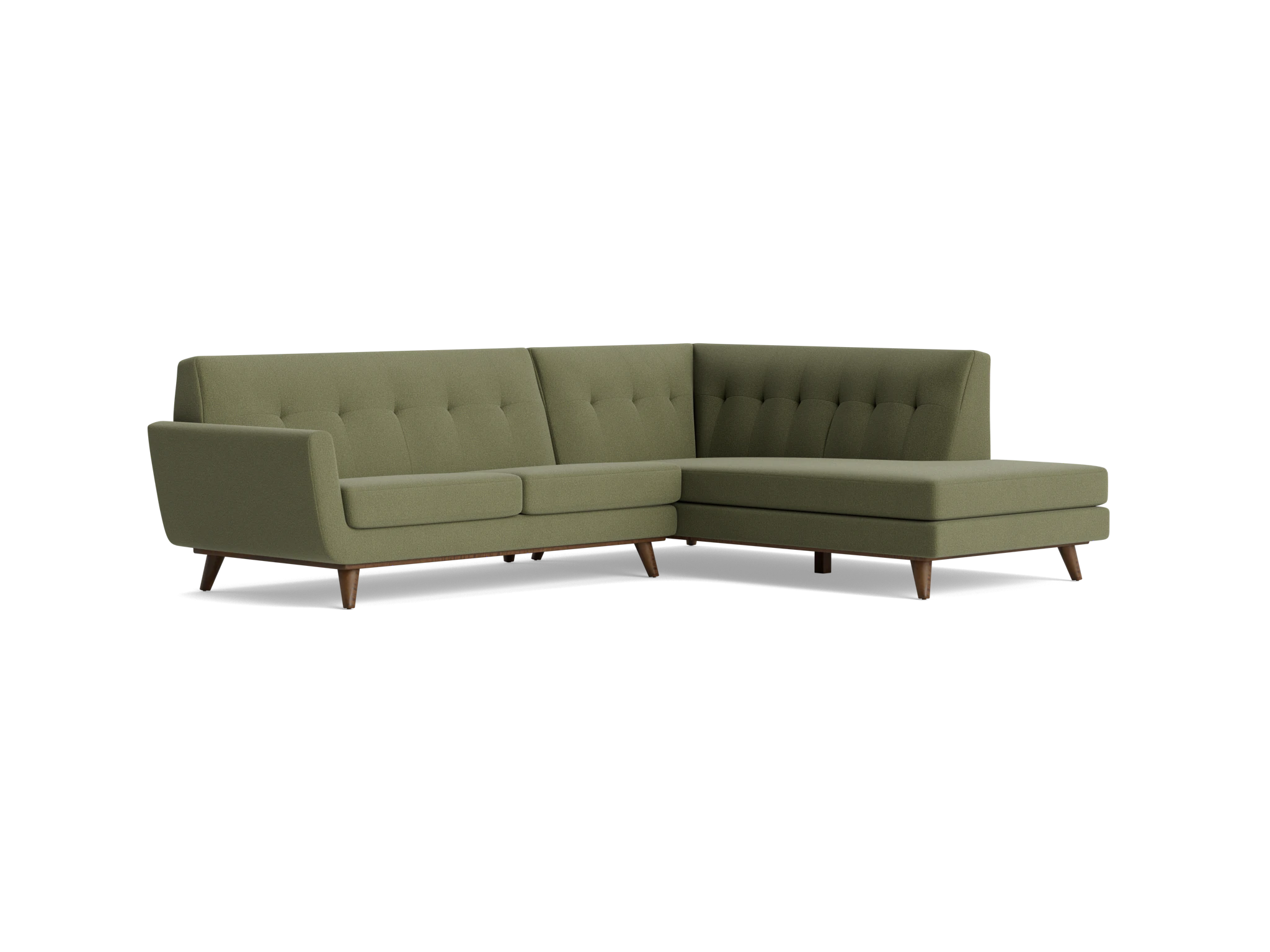 hughes sectional with bumper %282 piece%29 faithful olive