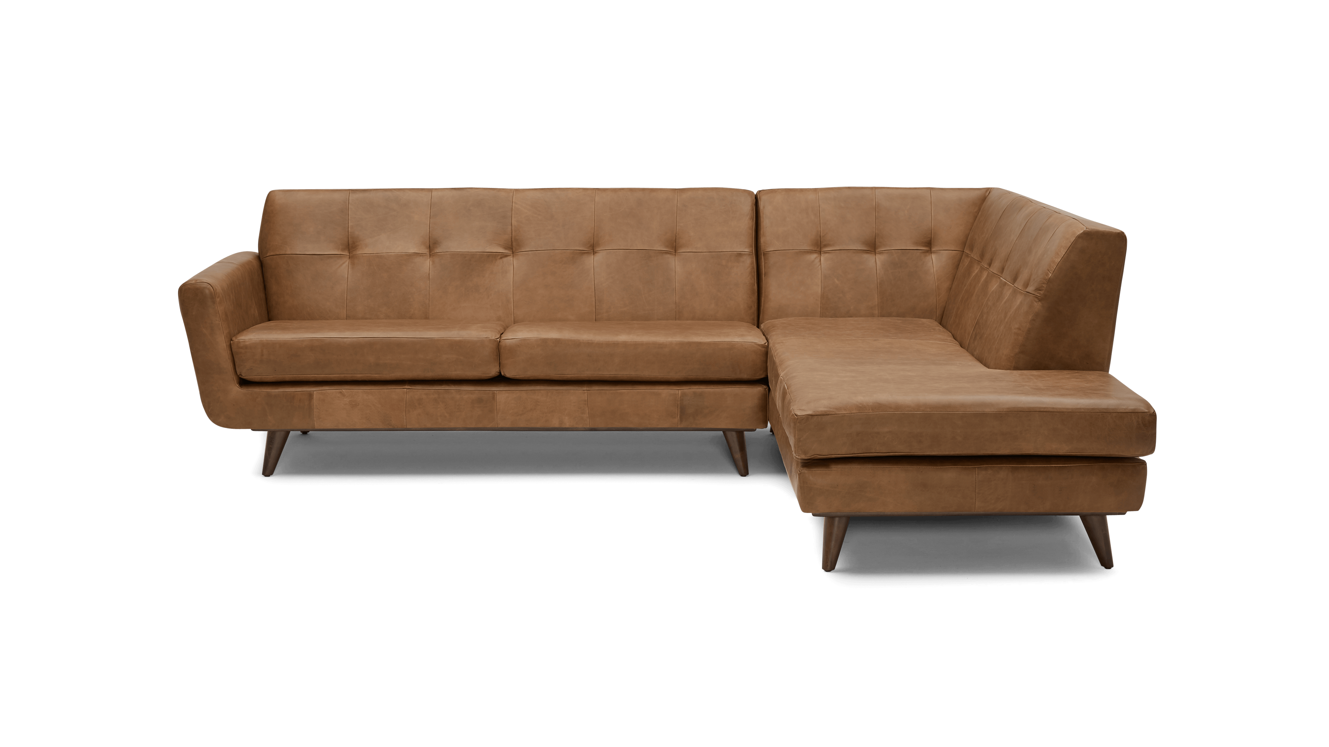 hughes leather sectional with bumper %282 piece%29 santiago ale