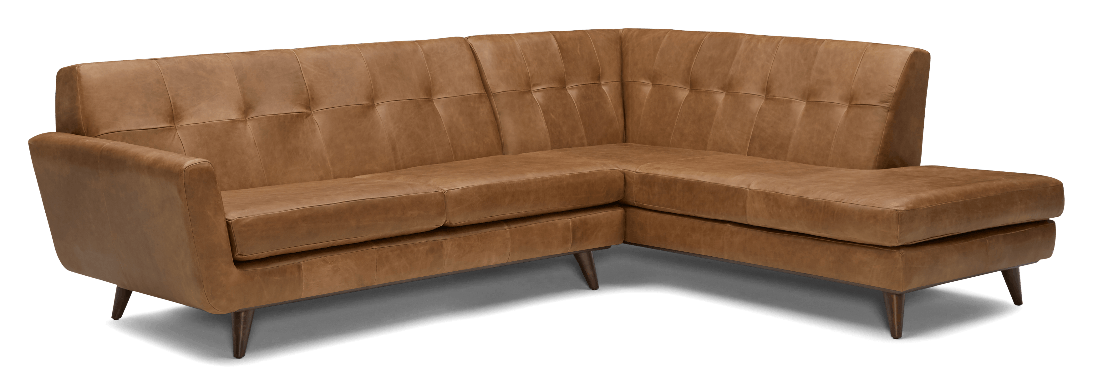 hughes leather sectional with bumper %282 piece%29 santiago ale