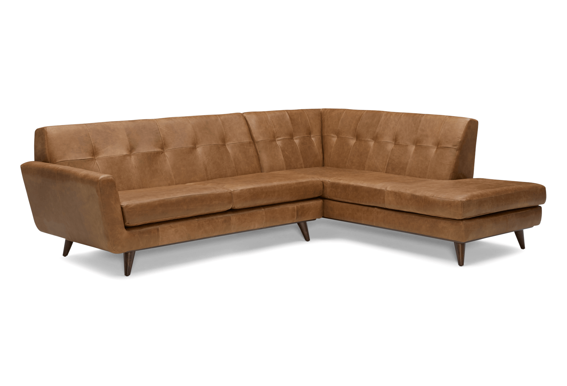 hughes leather sectional with bumper %282 piece%29 santiago ale