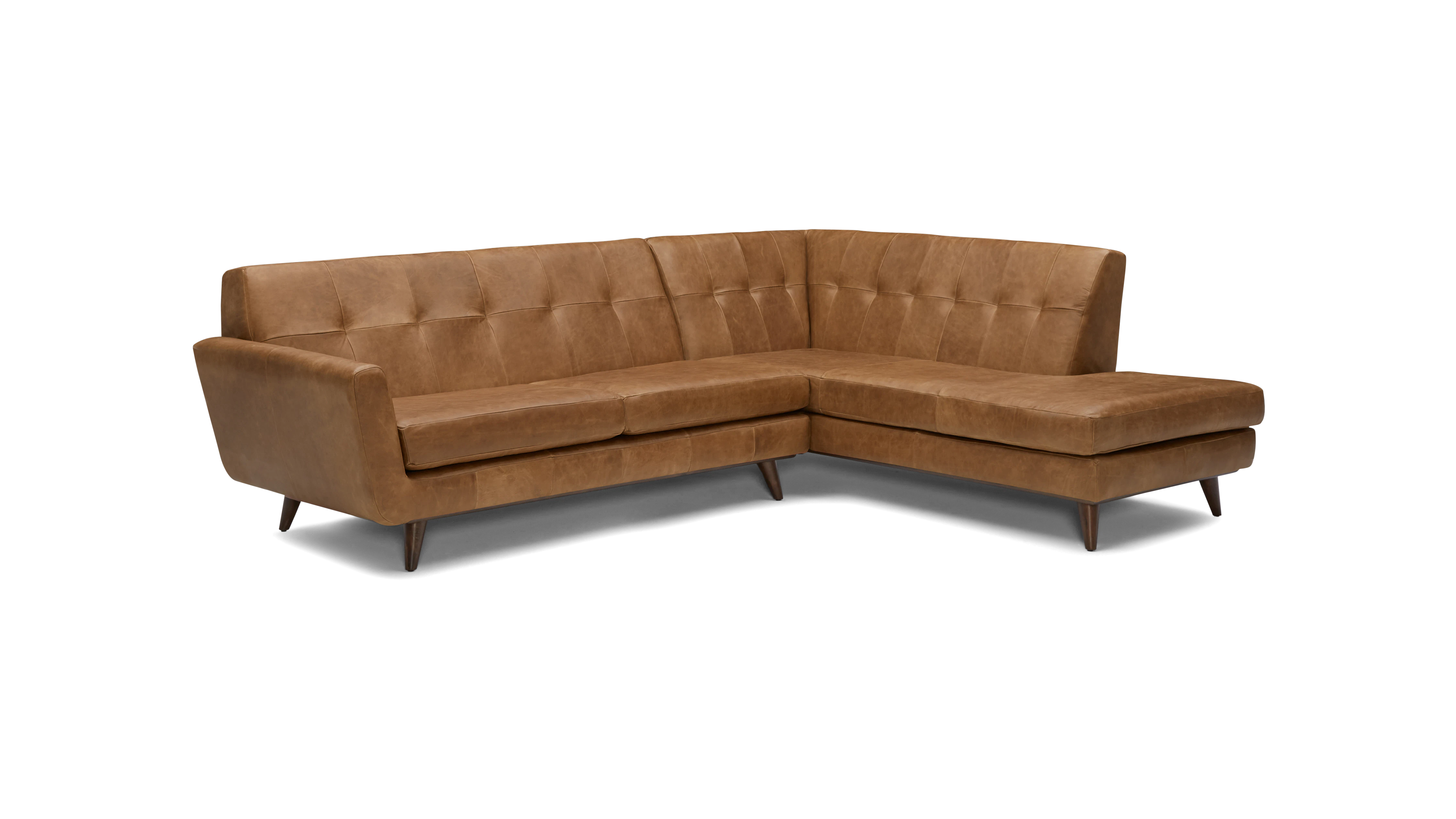 hughes leather sectional with bumper piece) santiago ale