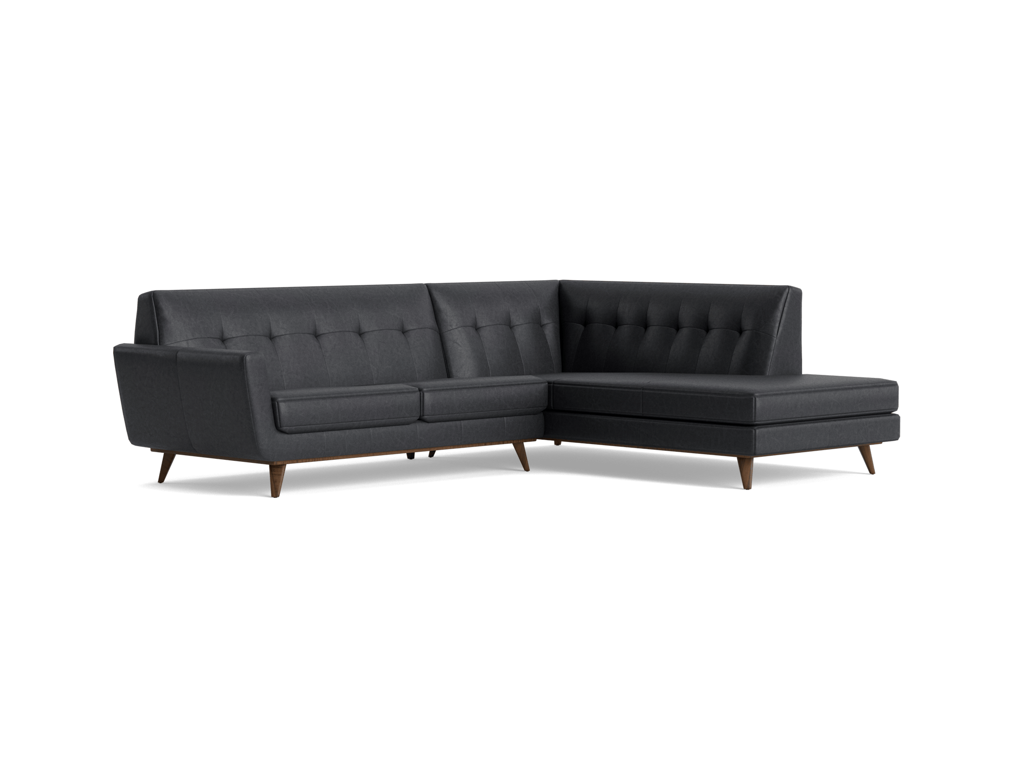 hughes leather sectional with bumper %282 piece%29 santiago steel