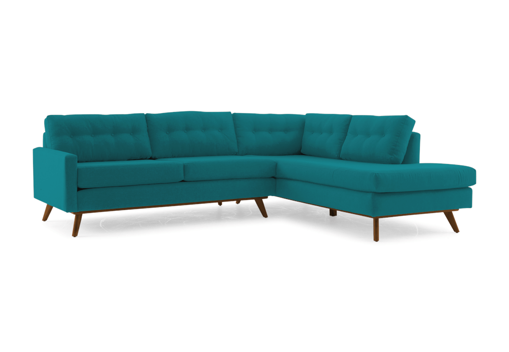hopson sectional with bumper %282 piece%29 lucky turquoise