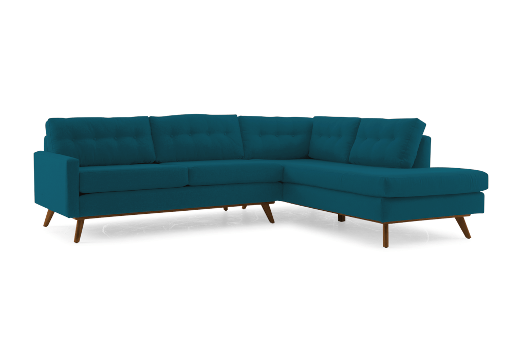 hopson sectional with bumper %282 piece%29 key largo zenith teal