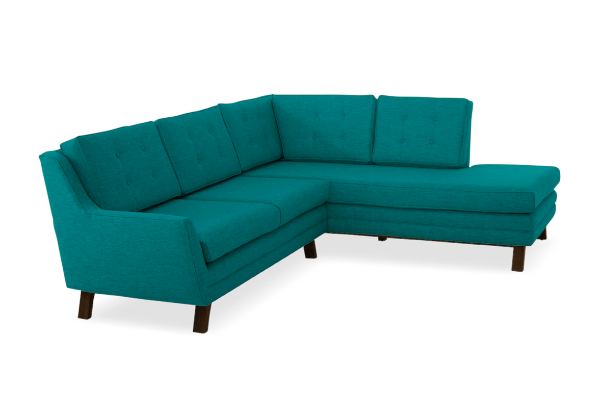 eastwood sectional with bumper %282 piece%29 lucky turquoise