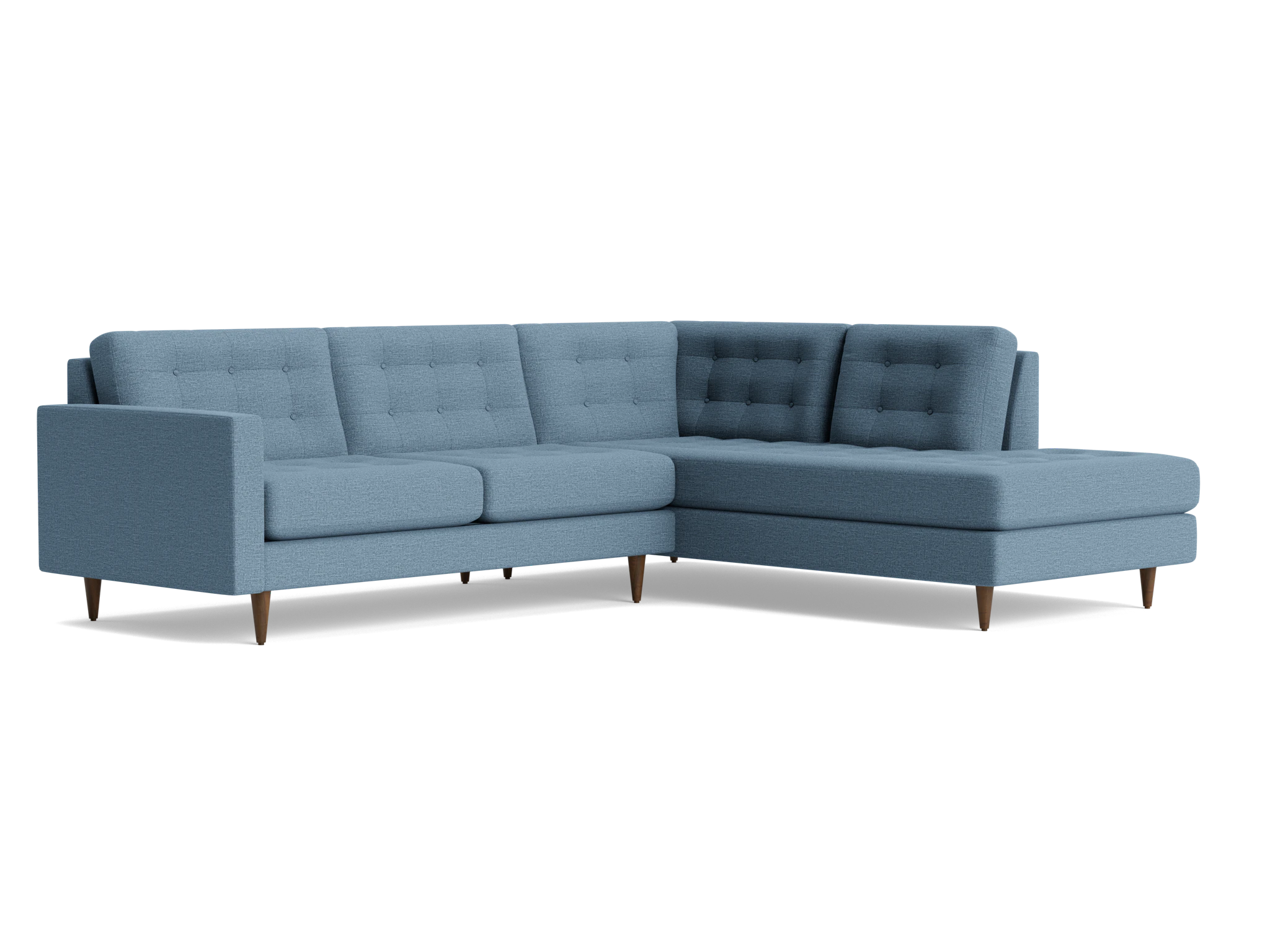 eliot sectional with bumper %282 piece%29 milo french blue