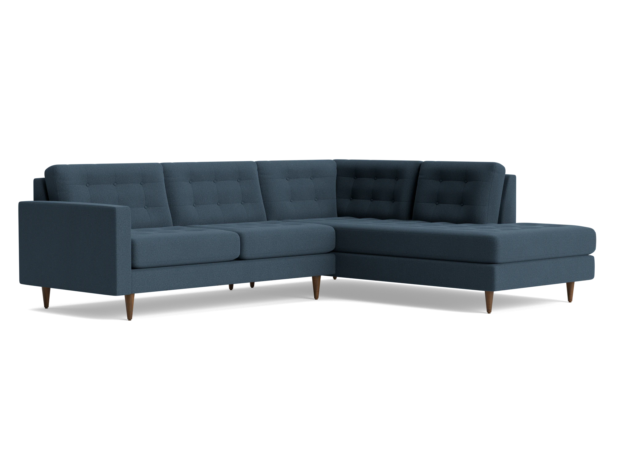 eliot sectional with bumper %282 piece%29 faithful indigo
