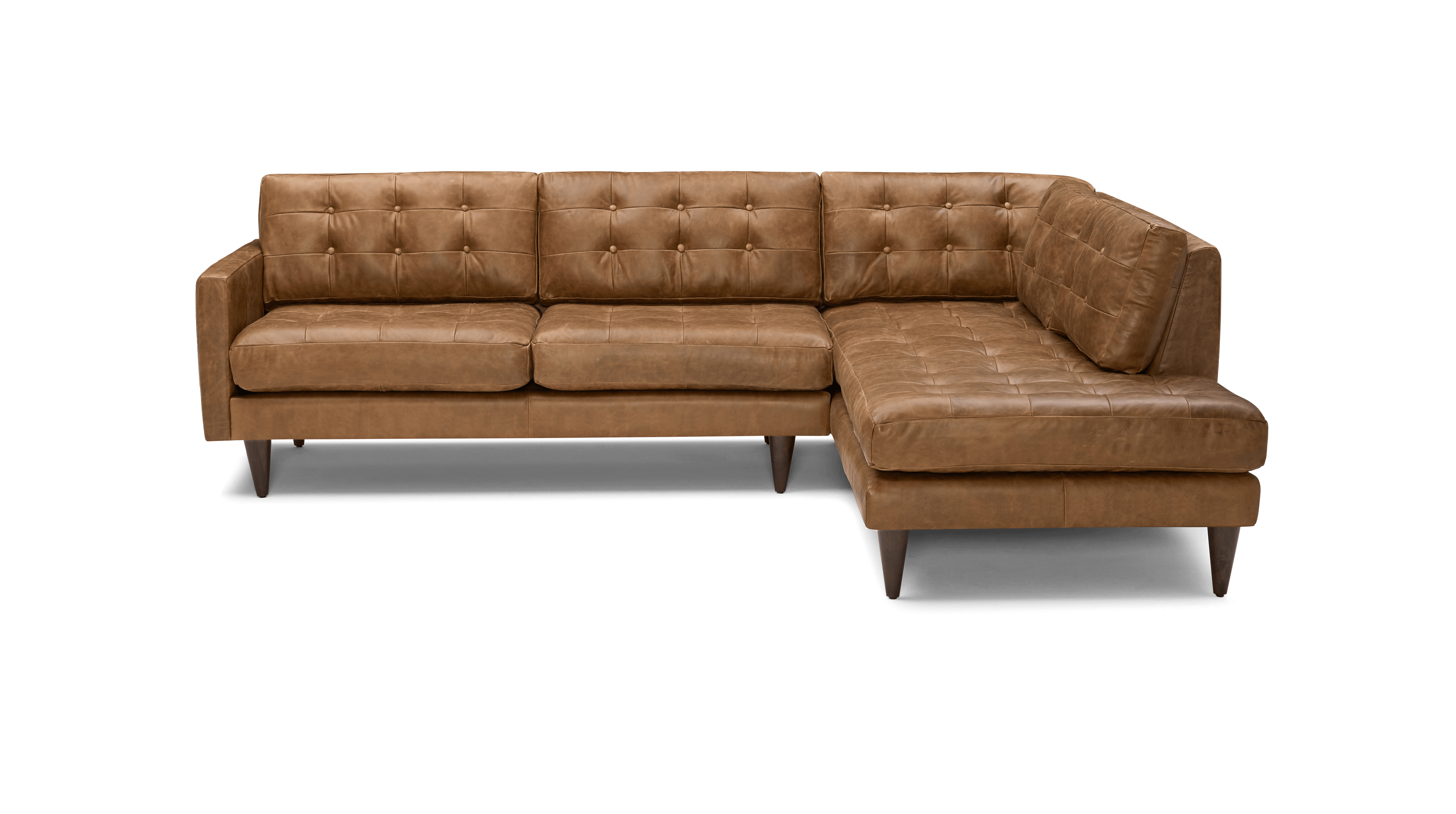 eliot leather sectional with bumper %282 piece%29 santiago ale