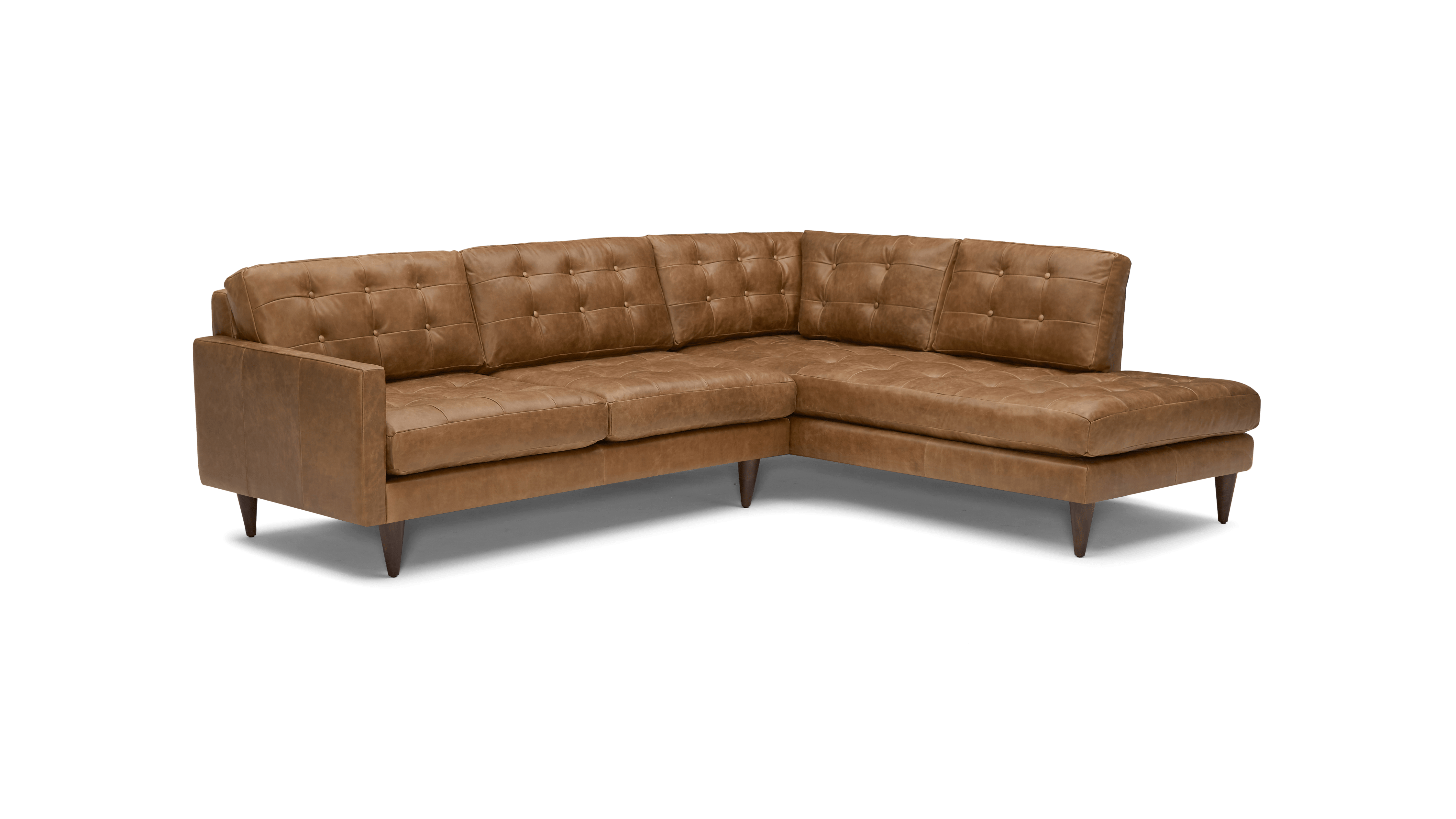 eliot leather sectional with bumper piece) santiago ale