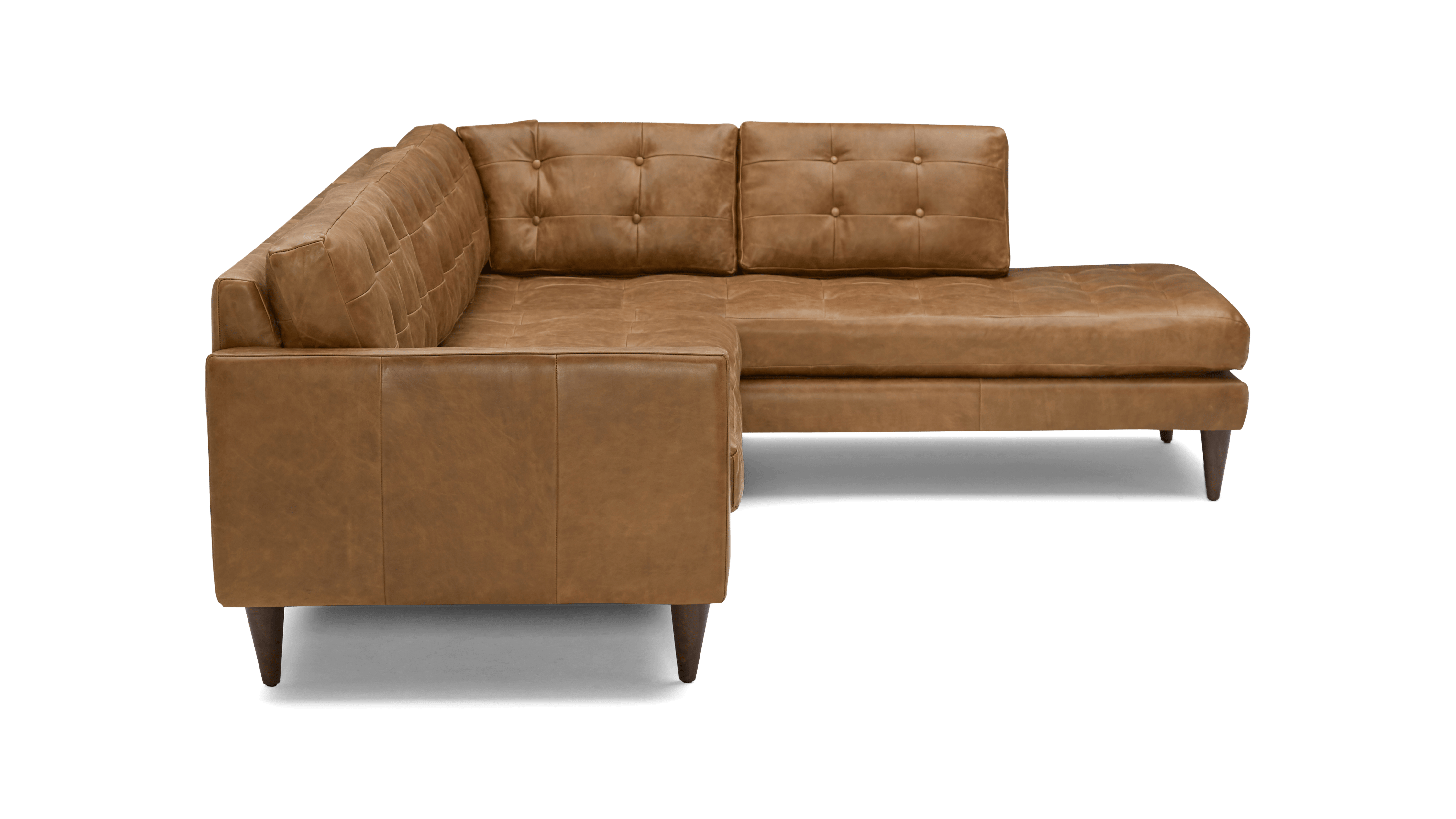 eliot leather sectional with bumper %282 piece%29 santiago ale