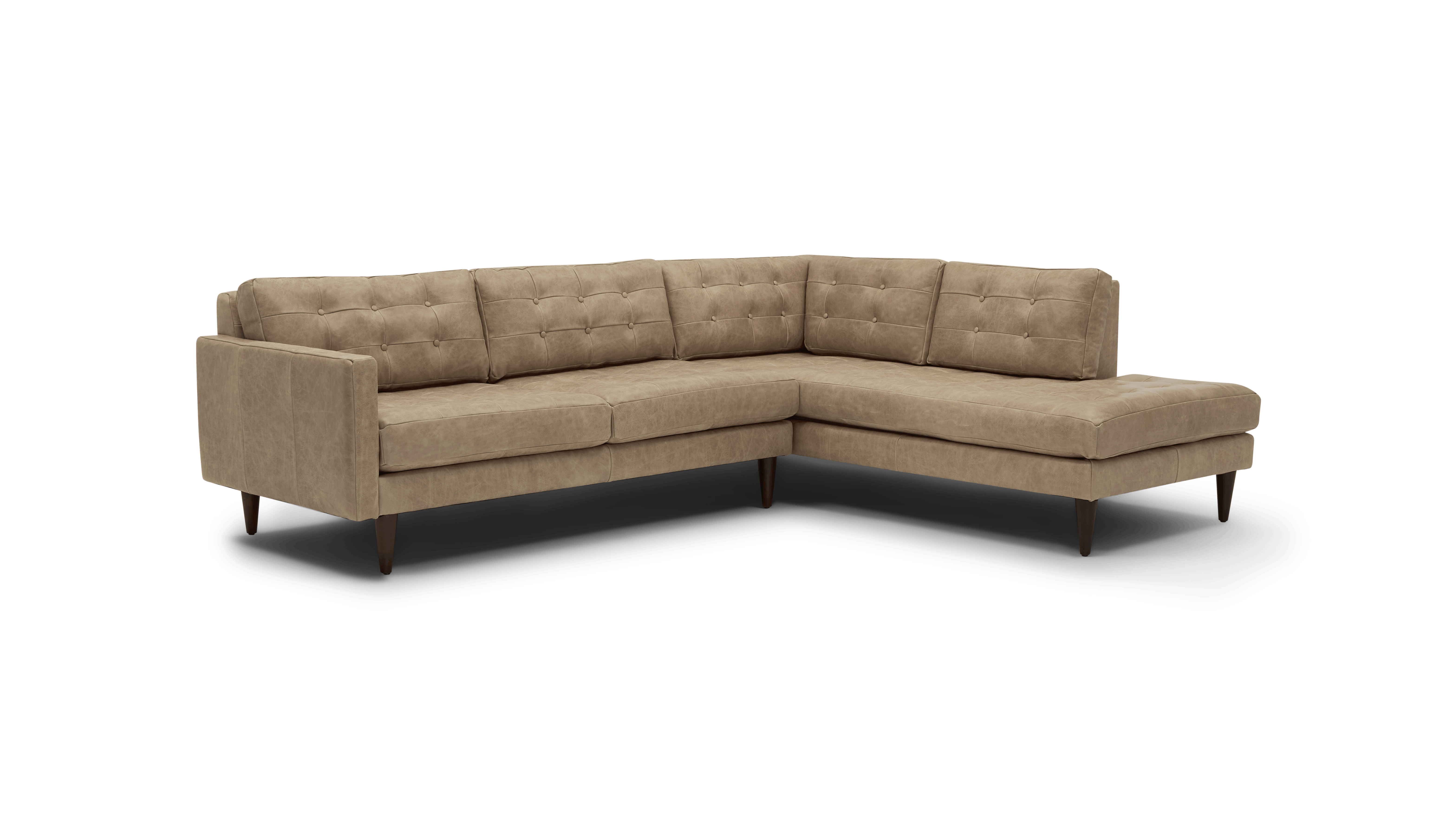 Eliot Leather Sectional Sofa with Bumper - 2 Piece